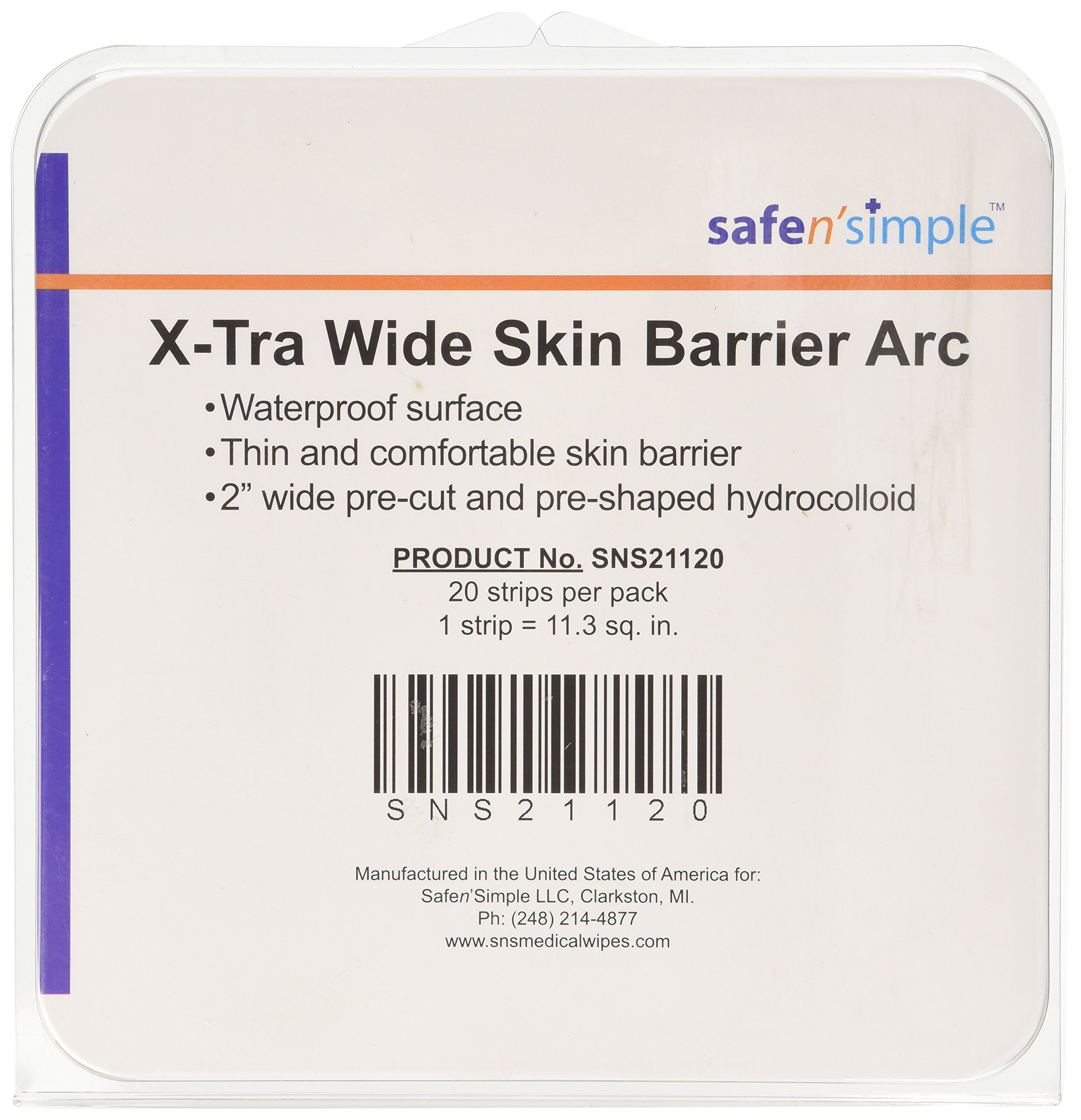 Safe n' Simple X-Tra Wide Skin Barrier Arc - 20 Count | Premium Ostomy Care for Comfort & Protection | Ideal for Active Lifestyles & Sensitive Skin