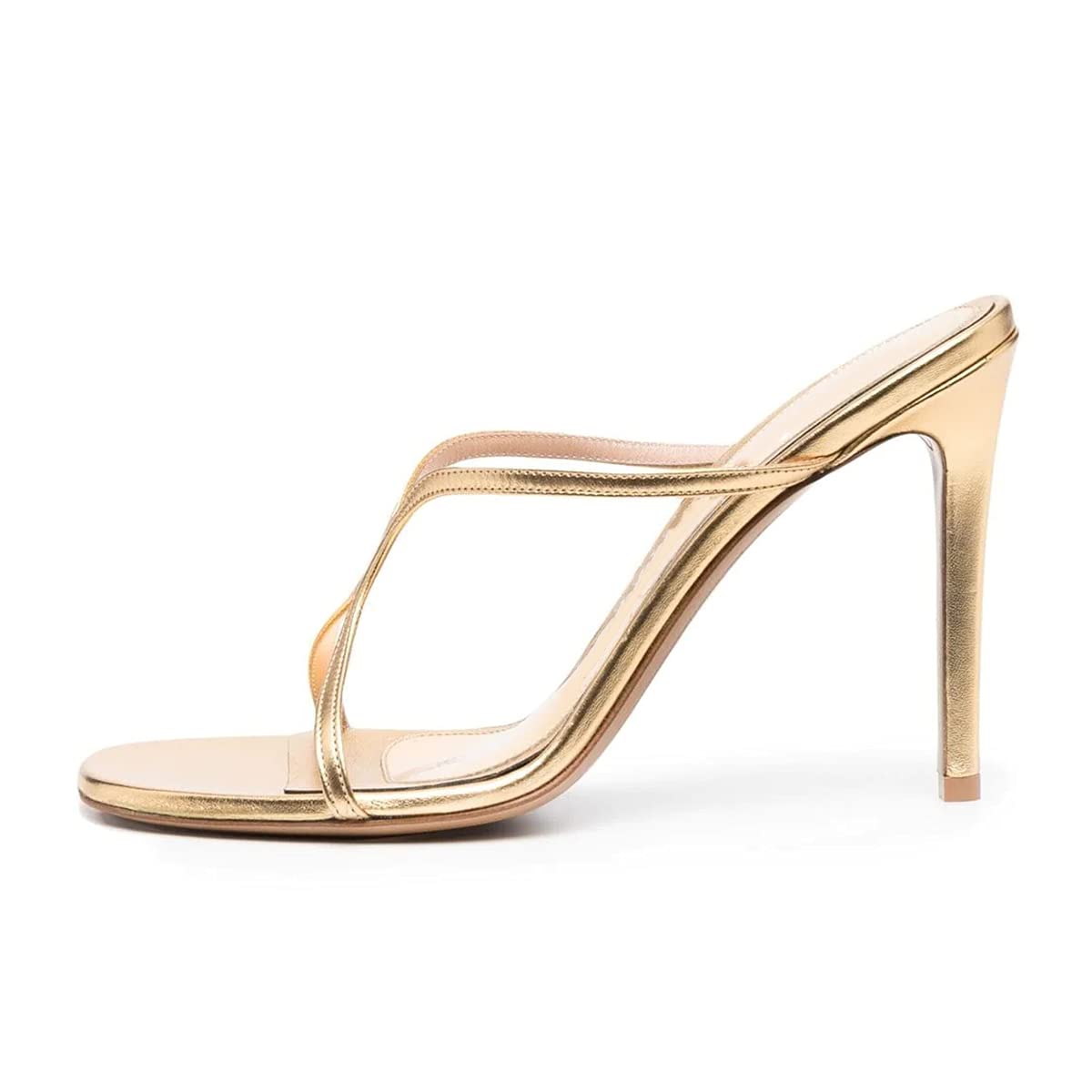 FSJ Women's Crystal Rhinestone Stiletto Heels - Crisscross Straps Open Square Toe Slip-On Dress Sandals | Perfect for Parties, Weddings & Evening Events