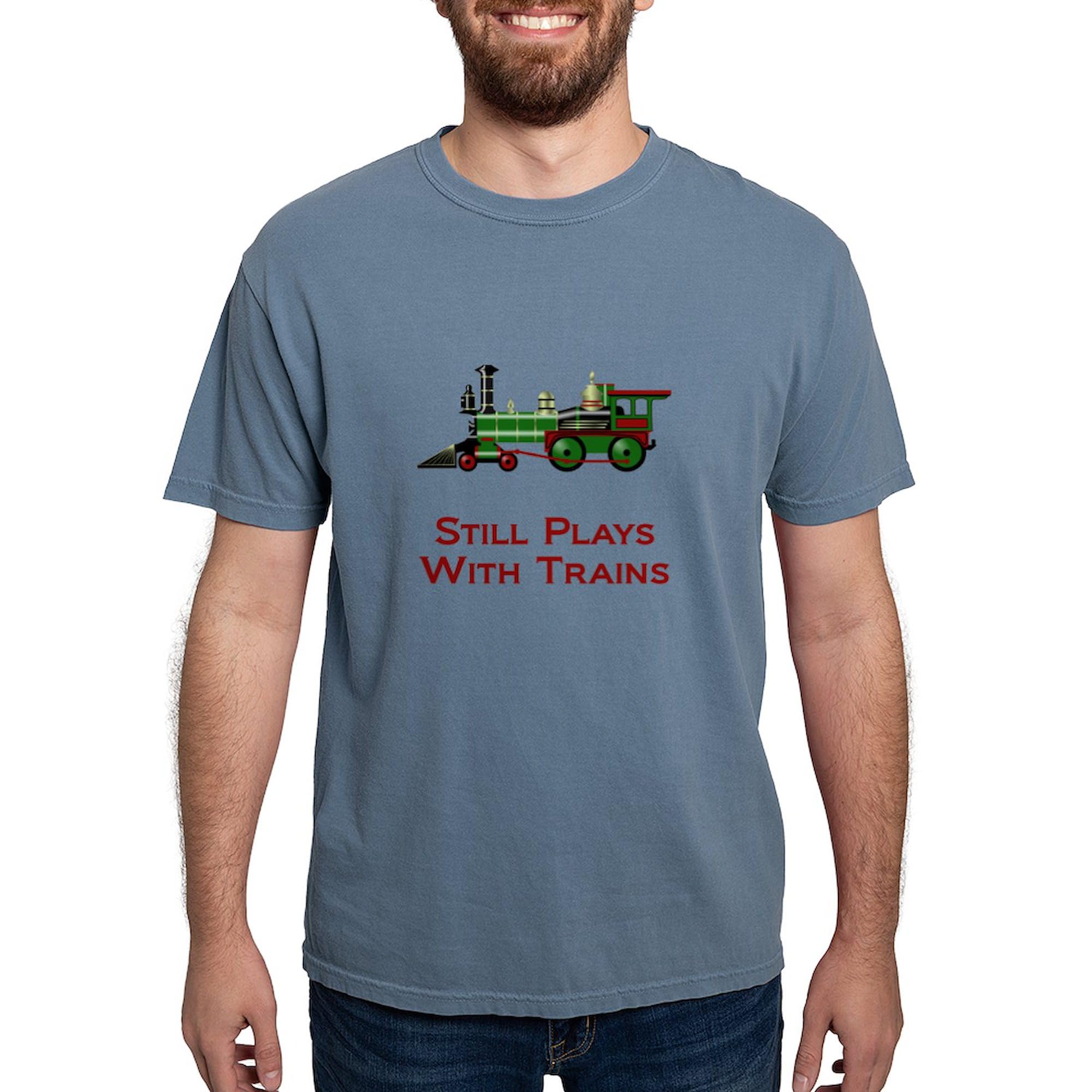 Still Plays with Trains T-Shirt for Men | Comfort Colors® Cotton Tee | Casual Wear & Train Enthusiast Gift