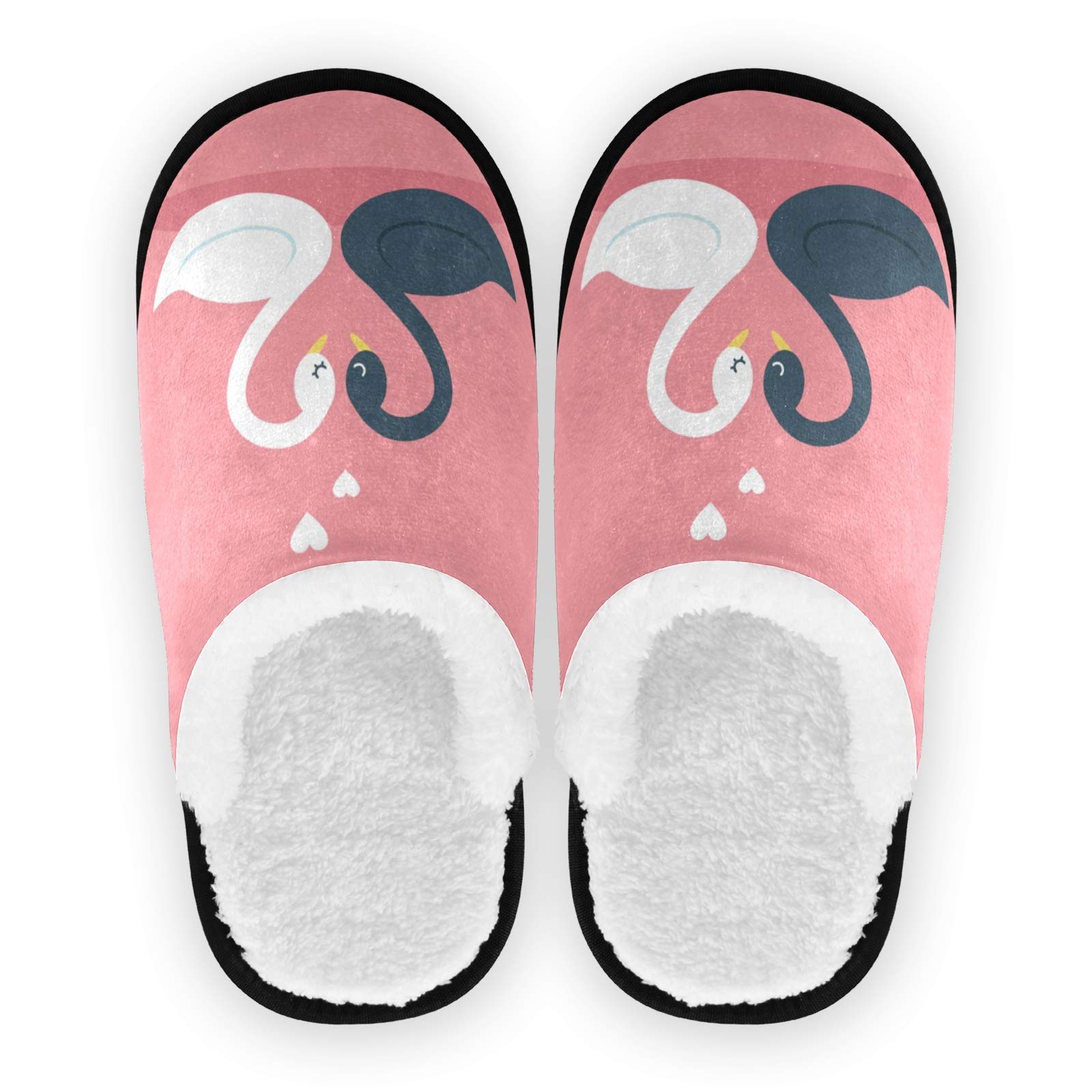 Bolaz House Slippers - Non-Slip Warm Swan Couple Slippers for Women & Men | Valentine's Day Gift, Home, Travel, Spa & Hotel Use