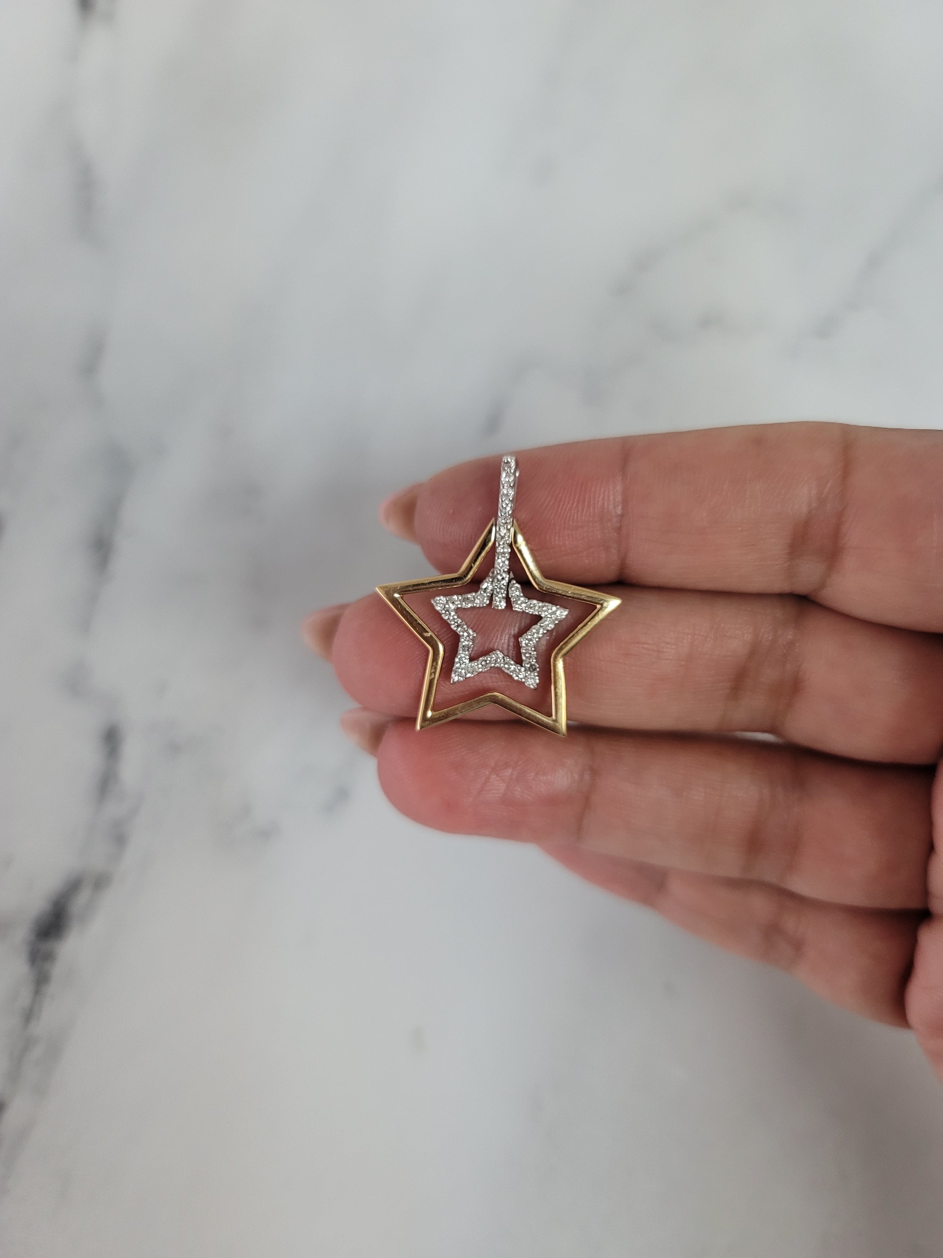 Elegant Star Within A Star Diamond Necklace for Women – Perfect for Weddings, Anniversaries & Special Occasions