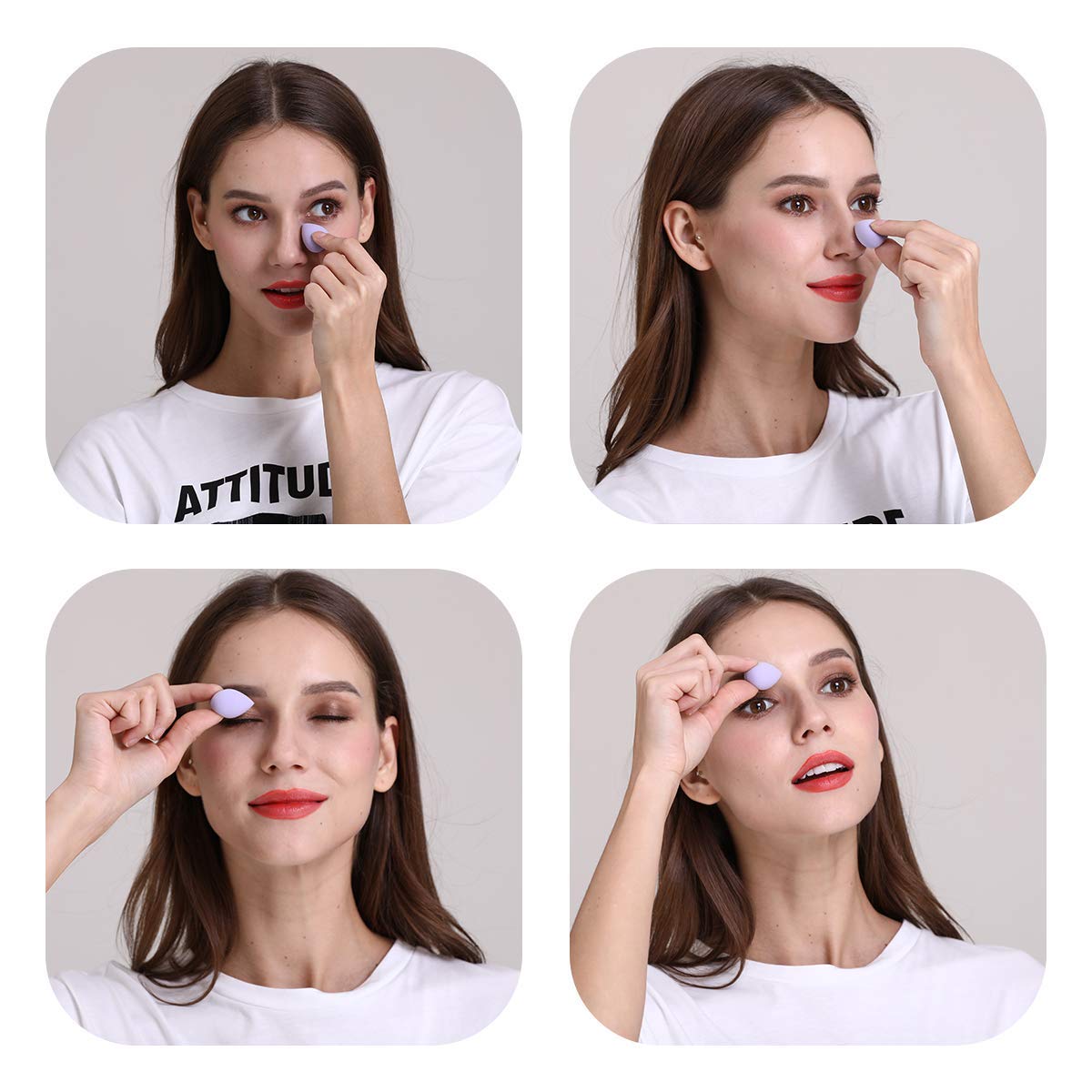 Mini Beauty Blender Makeup Sponge Set of 5 - Multi-Shaped Cosmetic Puff for Foundation, Powder & Liquid Makeup | Portable Travel Size Blenders for Flawless Face & Contouring | Perfect for Professional Makeup Artists & Beginners