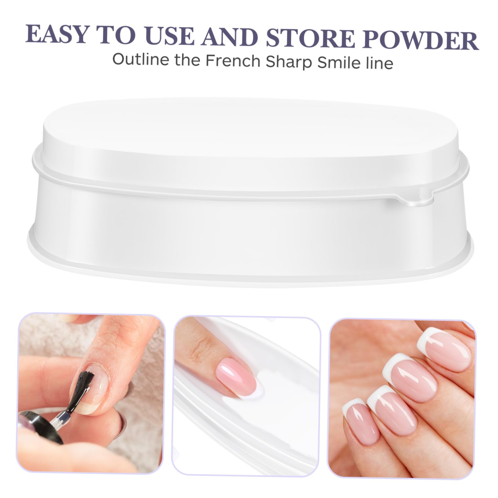 FRCOLOR 2 Sets French Style Manicure Kit with Nail Dipping Powder Storage Boxes - 3pc Nail Art Accessories for Salon & Home Manicure | Perfect for Nail Technicians & DIY Enthusiasts