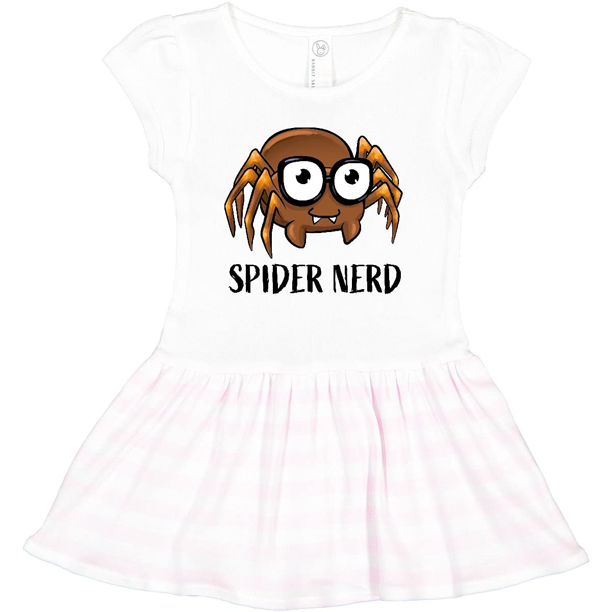 Inktastic Spider Nerd - Cute Spider with Glasses Toddler Dress for Girls | Science Geek Outfit for School, Halloween Costume & Nerdy Themed Parties