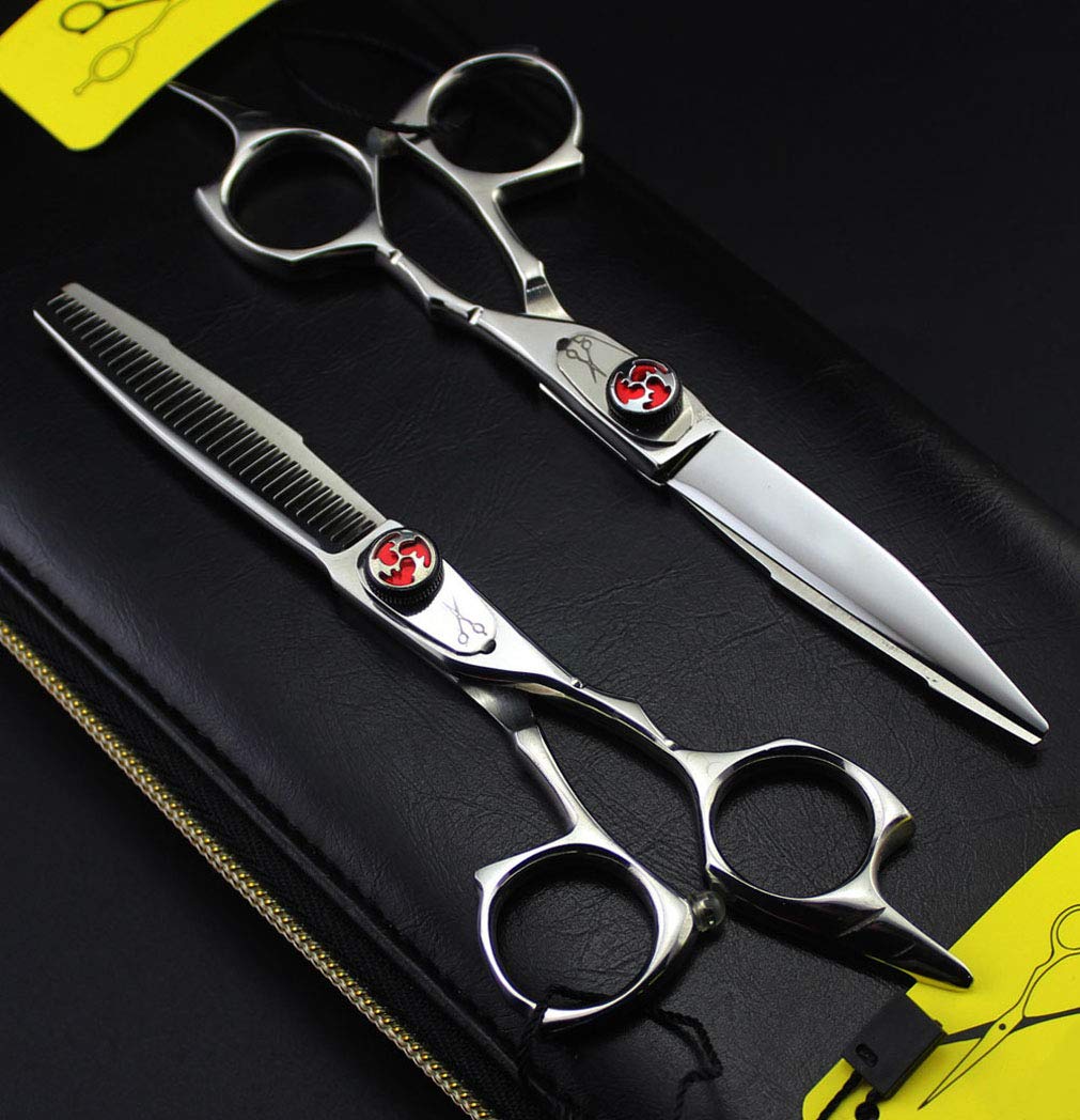 Professional Barber Scissors Set - 5.5 Inch Hair Cutting & Thinning Scissors for Salon & Home Use - Stainless Steel Hairdressing Kit for Men & Women - Perfect for Styling, Trimming & Haircuts