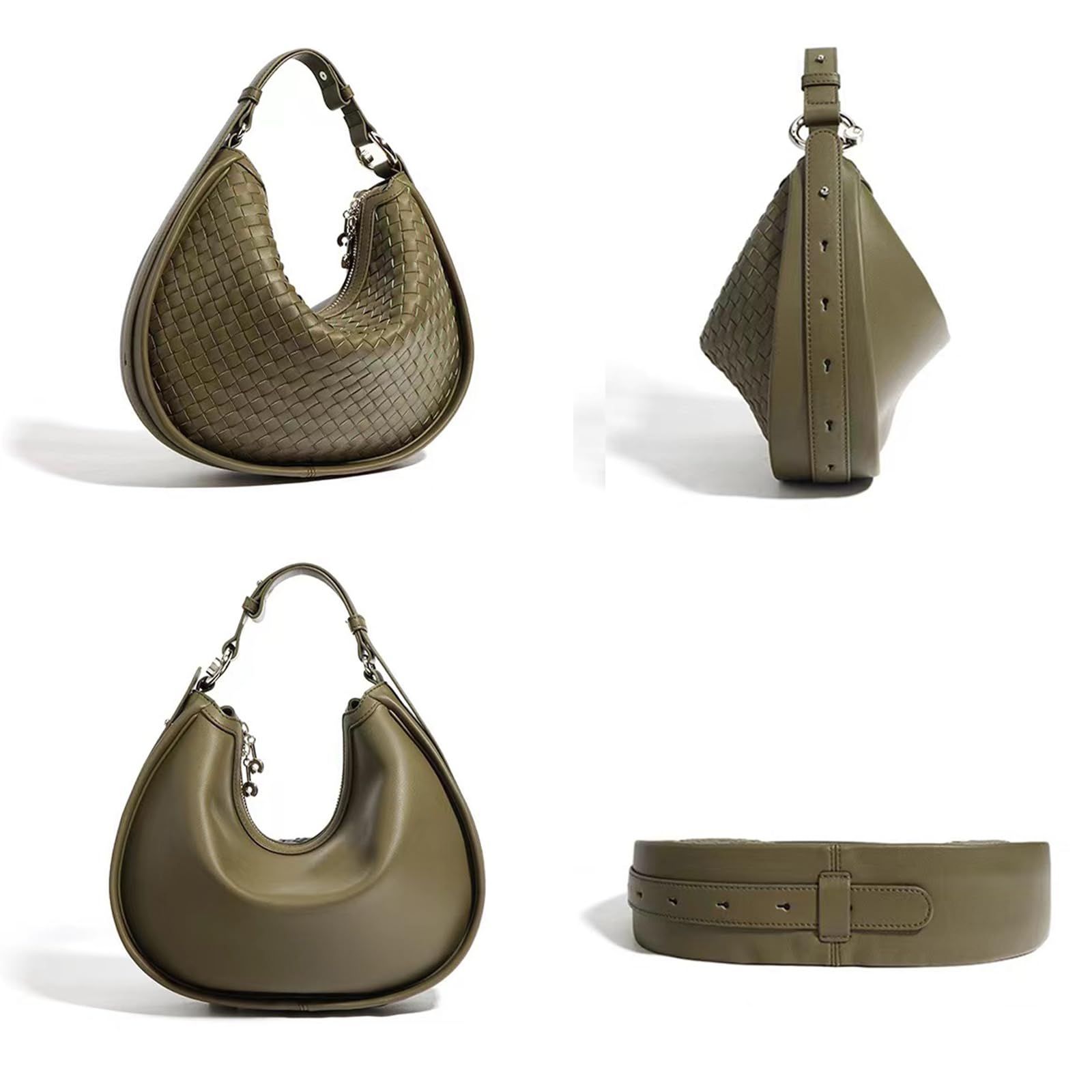 Stylish Women's Leather Crossbody Bag - Fashionable Woven Handbag & Hobo Purse for Everyday Use, Work, and Travel
