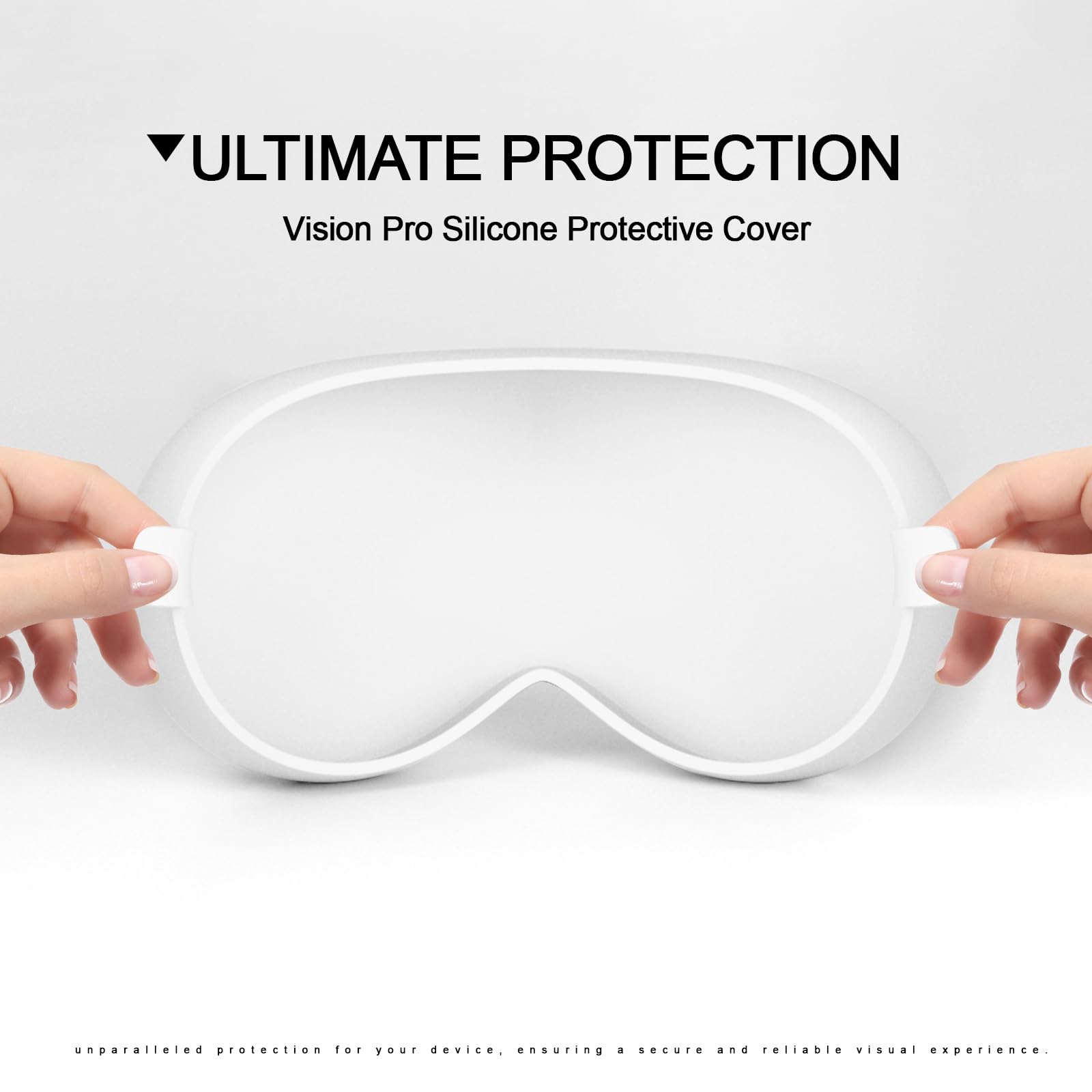 Apple Vision Pro VR Headset Case Cover Set - Soft Silicone Protector & Tempered Glass Screen Protector | 100% Compatible with Vision Pro Accessories | Perfect for Travel, Gaming & VR Protection (White)