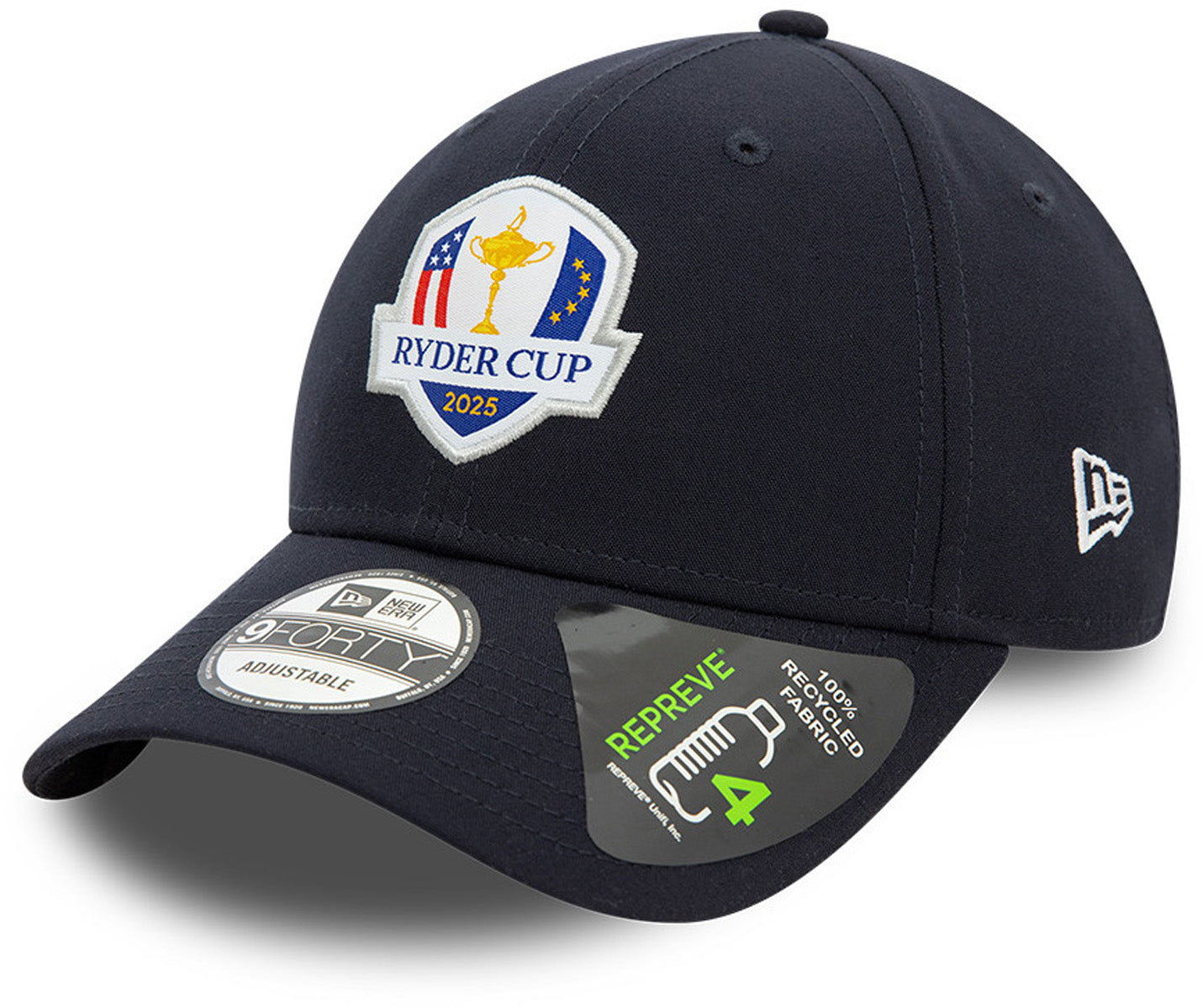Ryder Cup 2025 Official New Era 9Forty Adjustable Baseball Cap - Navy Blue Repreve Eco-Friendly Fabric for Golf Fans & Sports Enthusiasts