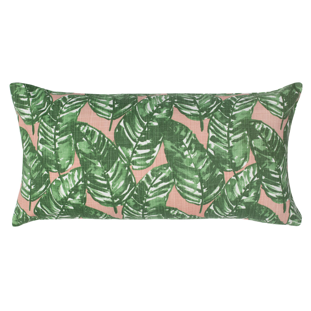 Tropical Palm Leaf Throw Pillow - Soft Decorative Cushion for Sofa, Bed & Outdoor - Boho Home Decor Accent for Living Room, Patio & Beach House