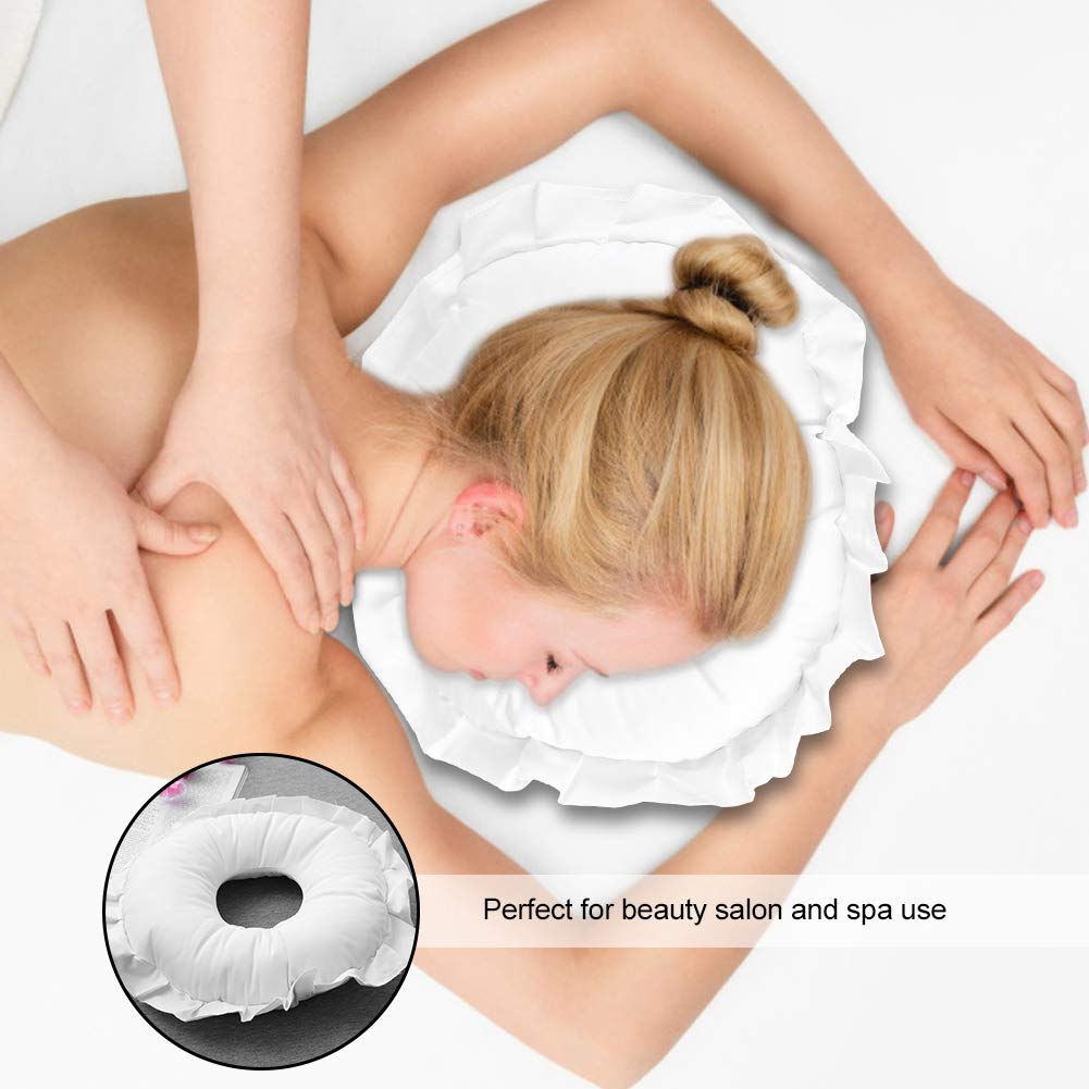 **Massage Face Down Pillow with Hole - Hollowed Headrest Cushion for Spa, Facial, and Massage Therapy - Comfortable Support for Massage Beds, Chiropractic, and Relaxation**