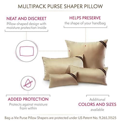 Luxury Purse Pillow Shaper Insert for Handbags - 4 Pack Champagne Color - Keep Your Designer Bags in Perfect Shape for Parties, Travel & Daily Use