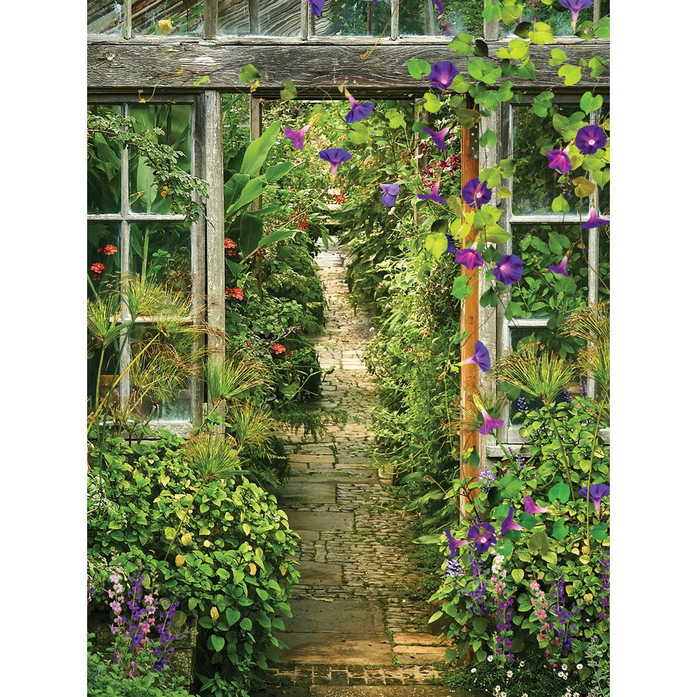 Greenhouse Pathway Printed Backdrop - High Quality Photography Background for Garden, Nature, and Plant-Themed Events | Perfect for Photo Booths, Parties, and Studio Shoots