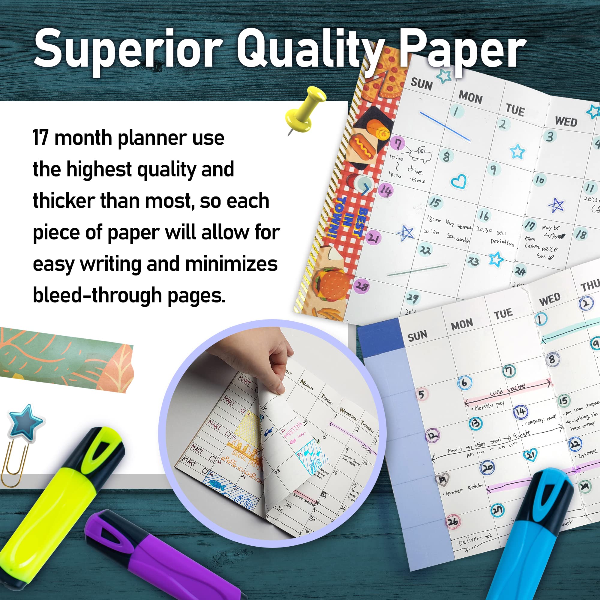 Undated Small Monthly Planner - 2 Pack Blank Calendar Notebook & Organizer 5.5