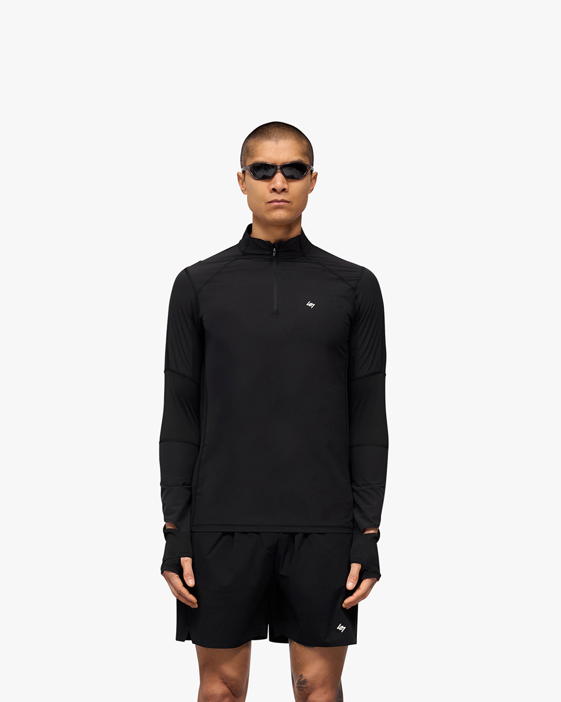 247 Run Quarter Zip Pullover - Lightweight Performance Running Jacket for Men & Women | Jet Black | Perfect for Jogging, Gym & Outdoor Activities