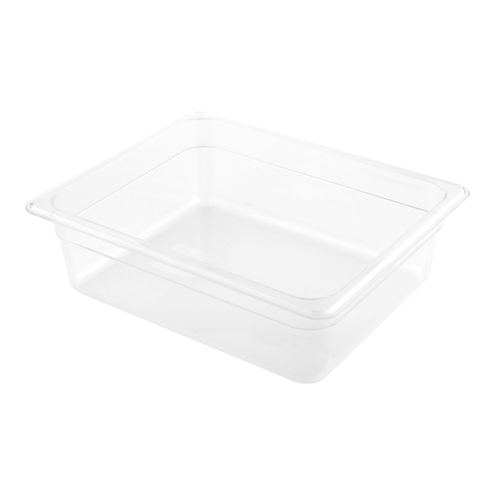 4 Inch Deep Food Pans - 10 1/2 Size Commercial Food Storage Containers | Freezable, Break-Resistant & Dishwasher Safe Clear Plastic Cold Pans | Perfect for Kitchens, Restaurants, Cafeterias & Meal Prep Storage