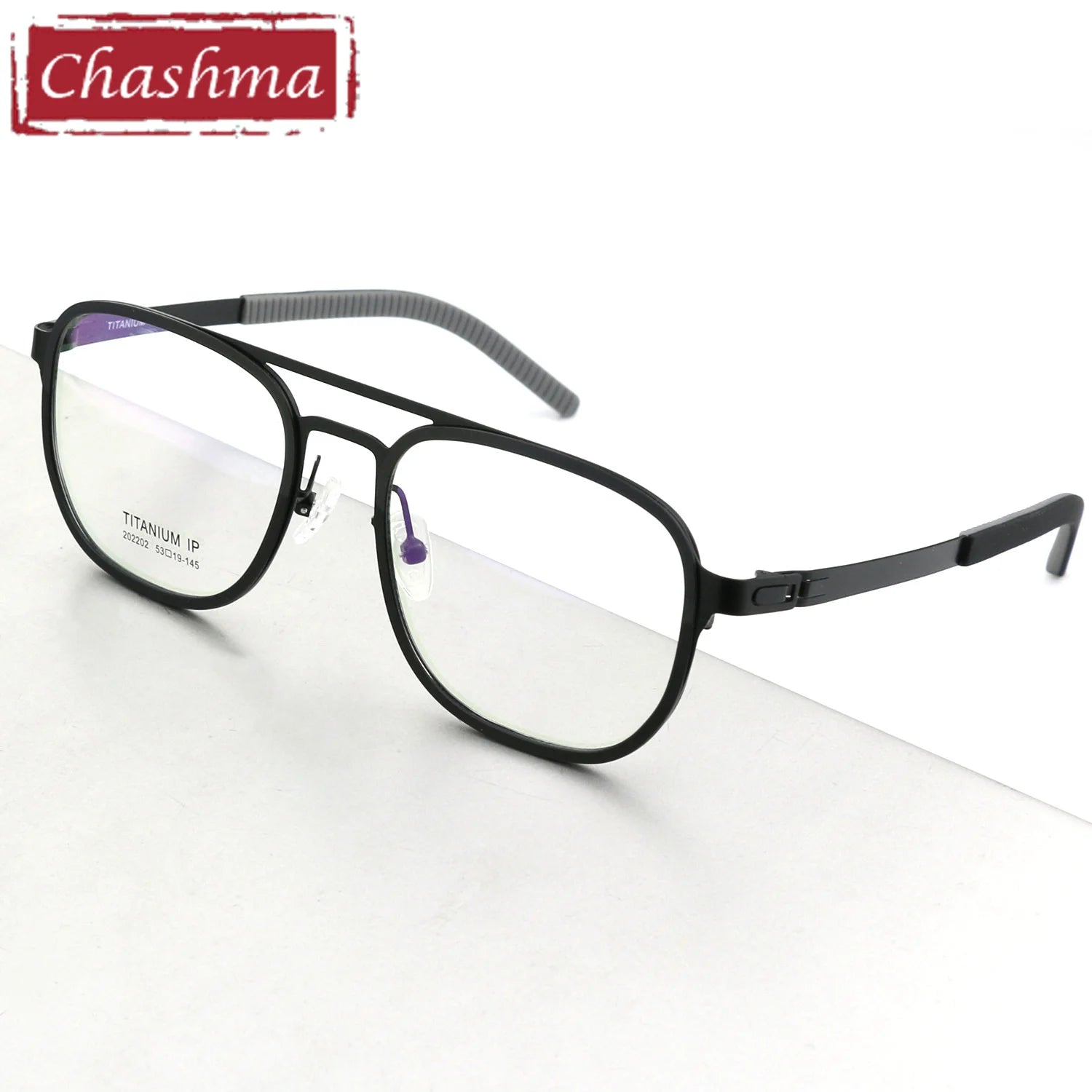 Unisex Titanium Square Full Rim Double Bridge Eyeglasses 4422 - Stylish & Durable for Work, Reading & Everyday Wear
