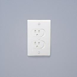 Qdos Universal Self Closing Outlet Cover - Childproof Electrical Outlet Safety Plugs, White (3 Pack) - Perfect for Baby Proofing Homes, Nurseries & Offices