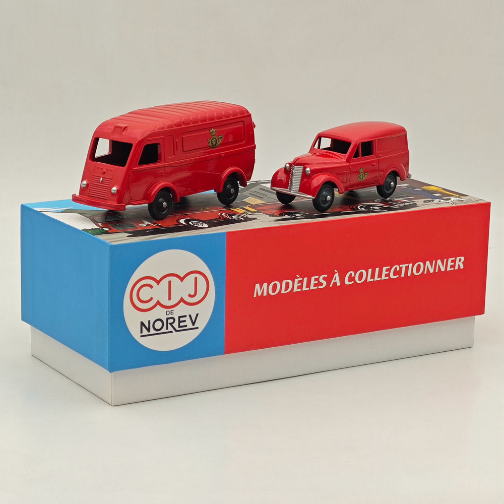 1/43 Scale NOREV C36102 Renault 1000kgs & Dauphinoise Belgian Post Pack Diecast Model Truck - Red Collectible Vintage Vehicle for Display, Gift, and Model Car Enthusiasts