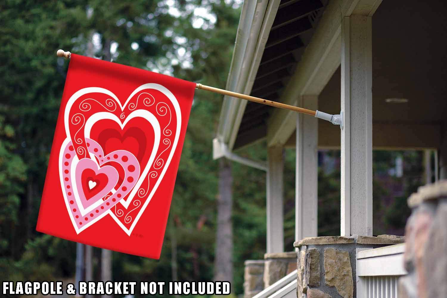 Toland Home Garden 1010411 Double Sided Valentine's Day Garden Flag - 28x40 Inch Heart Design Outdoor Yard Decoration for House, Porch & Seasonal Festive Celebrations