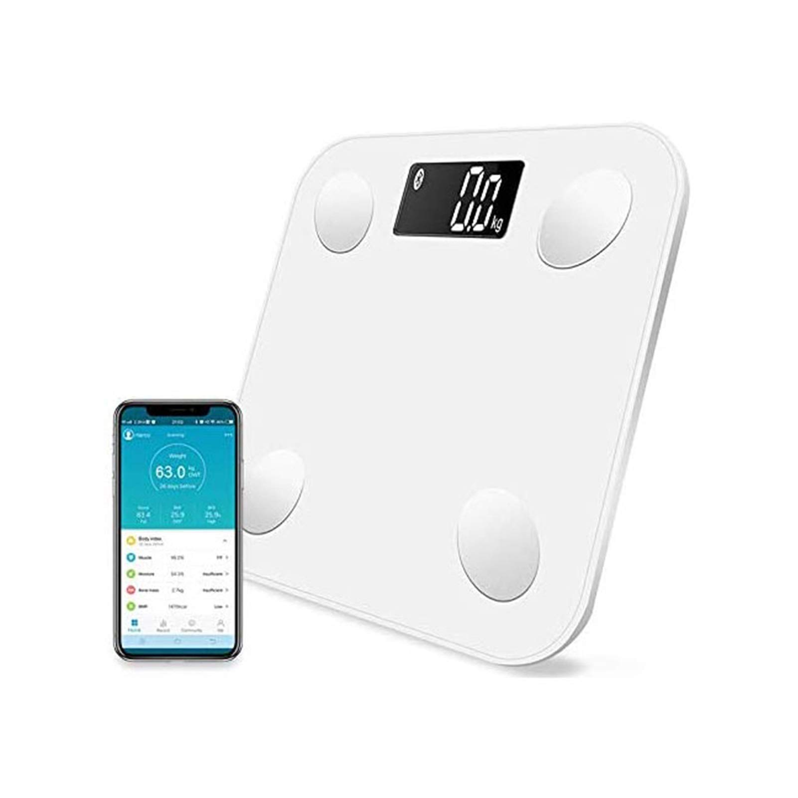 Smart BMI Scale - Digital Wireless Bathroom Weight Scale with Body Fat & Composition Analyzer, Bluetooth Sync to Smartphone App, Supports 396 lbs - Perfect for Home Health Tracking & Fitness Goals