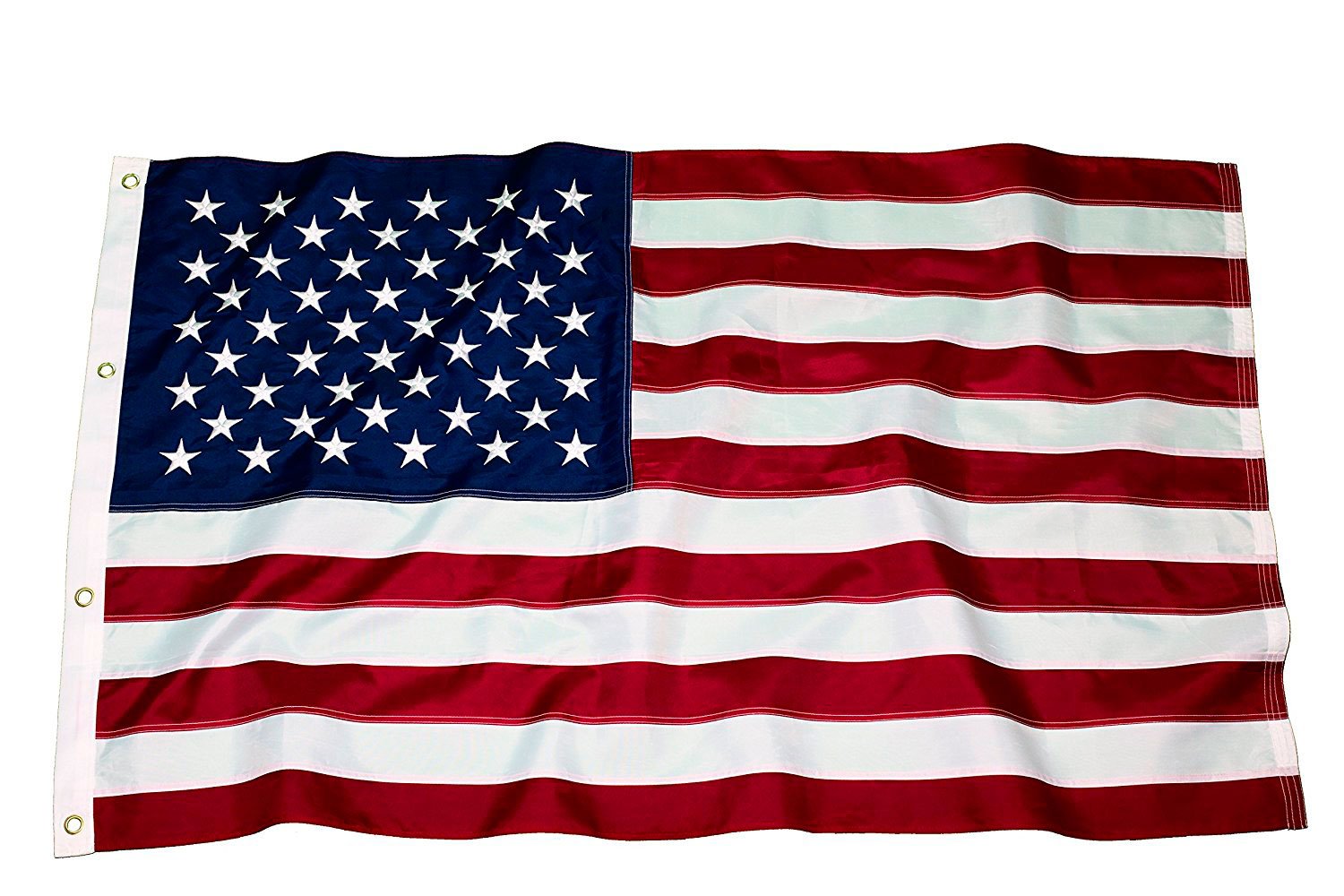 6x10 FT American Flag - Heavy Duty Polyester with Embroidered White Stars & Brass Grommets - Double Stitched for Extra Strength - Perfect for Outdoor Display, Parades, and Patriotic Events