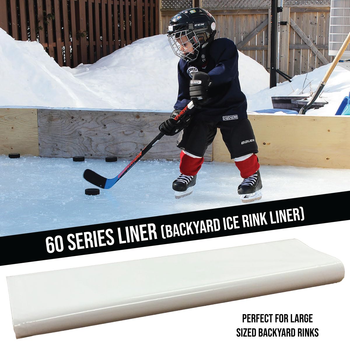 Ice N'Go 60 Series Premium Backyard Ice Rink Liner - Durable Winter Skating Rink Cover for Outdoor Hockey & Family Fun