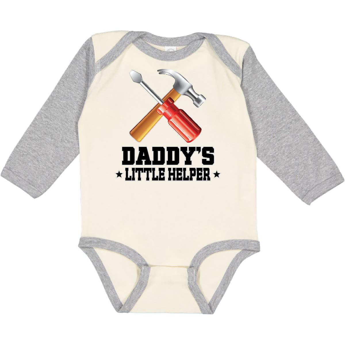 Inktastic Daddy's Little Helper Outfit - Baby Boys' Tools Print Long Sleeve Creeper Romper - Perfect for Father-Son Matching Outfits & DIY Projects