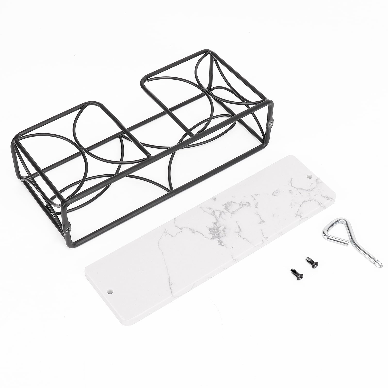 Modern Metal Napkin Holder with Marble Base - Elegant Guest Towel Paper Dispenser for Dining Table, Kitchen & Bathroom Vanity - Matte Black 4 Inch - Perfect for Home Decor, Restaurants & Office Use