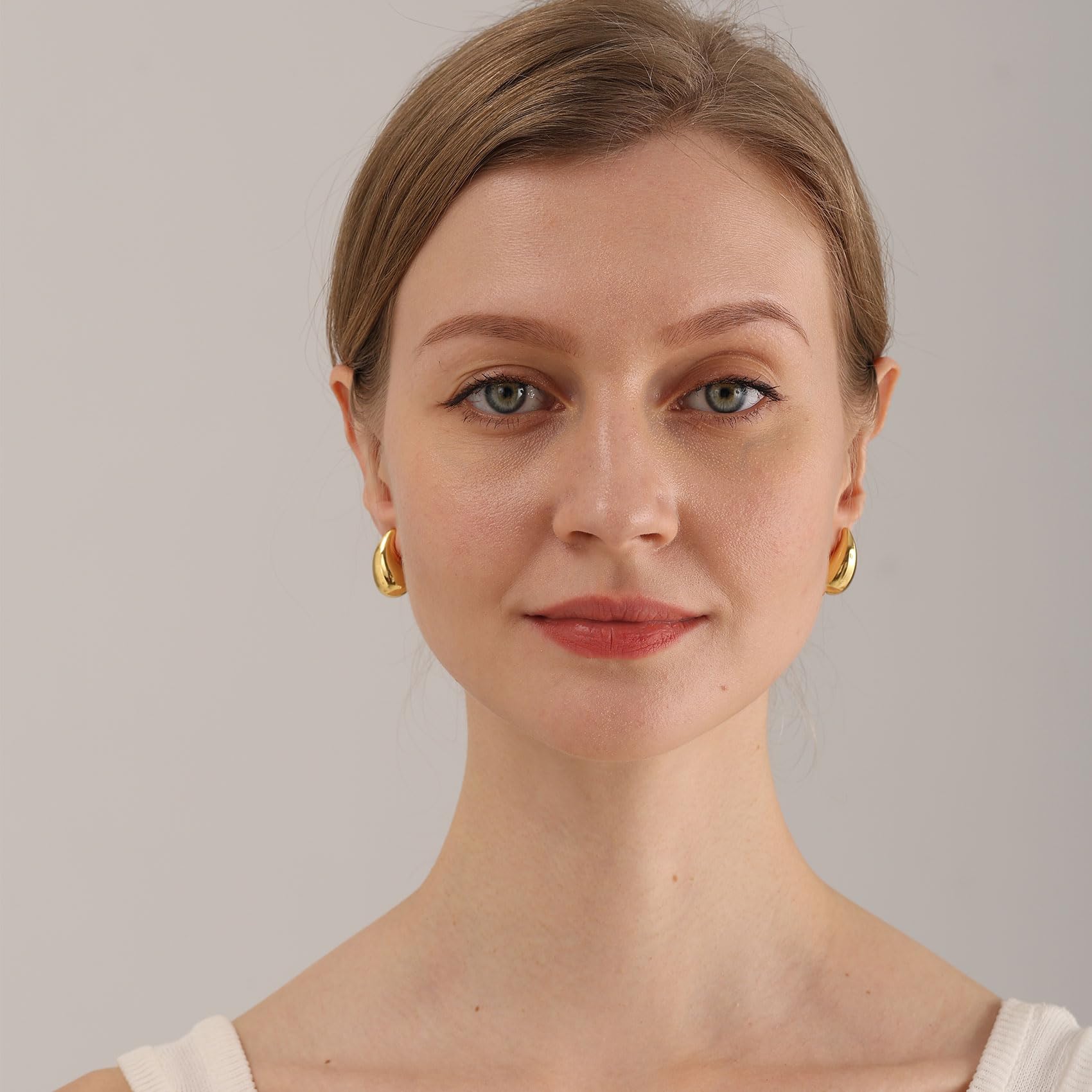 Chunky Gold Hoop Earrings for Women - Lightweight Hypoallergenic Hollow Teardrop Earrings | Trendy Fashion Jewelry for Everyday Wear & Special Occasions