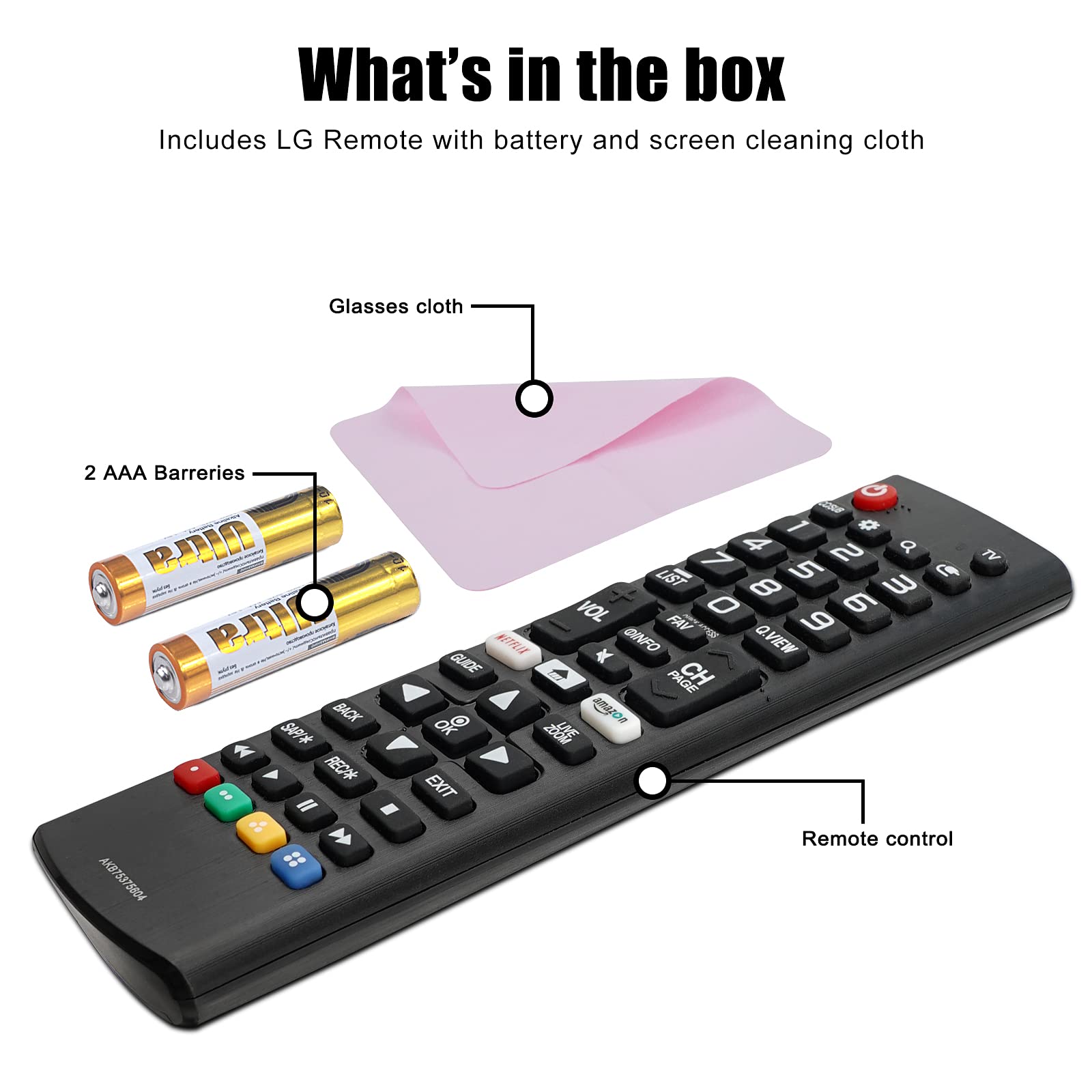 Universal Remote Control AKB75375604 for LG Smart TV, LCD, LED, 3D & HDTV - Compatible with Multiple LG TV Models | Perfect for Home Theater & Living Room Entertainment