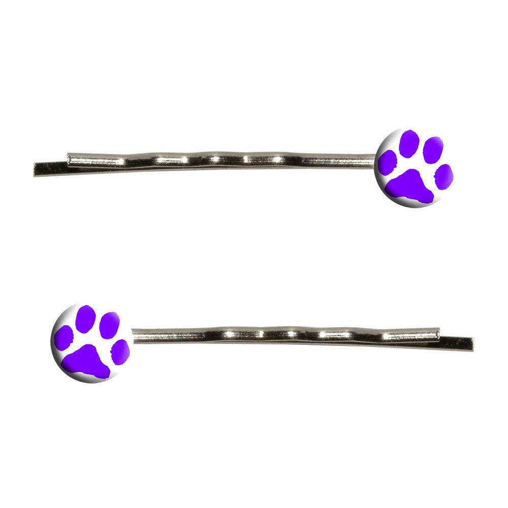 Cute Paw Print Purple Bobby Pins for Women - Hair Barrettes & Styling Clips - Perfect for Parties, Cosplay, and Everyday Hairstyles