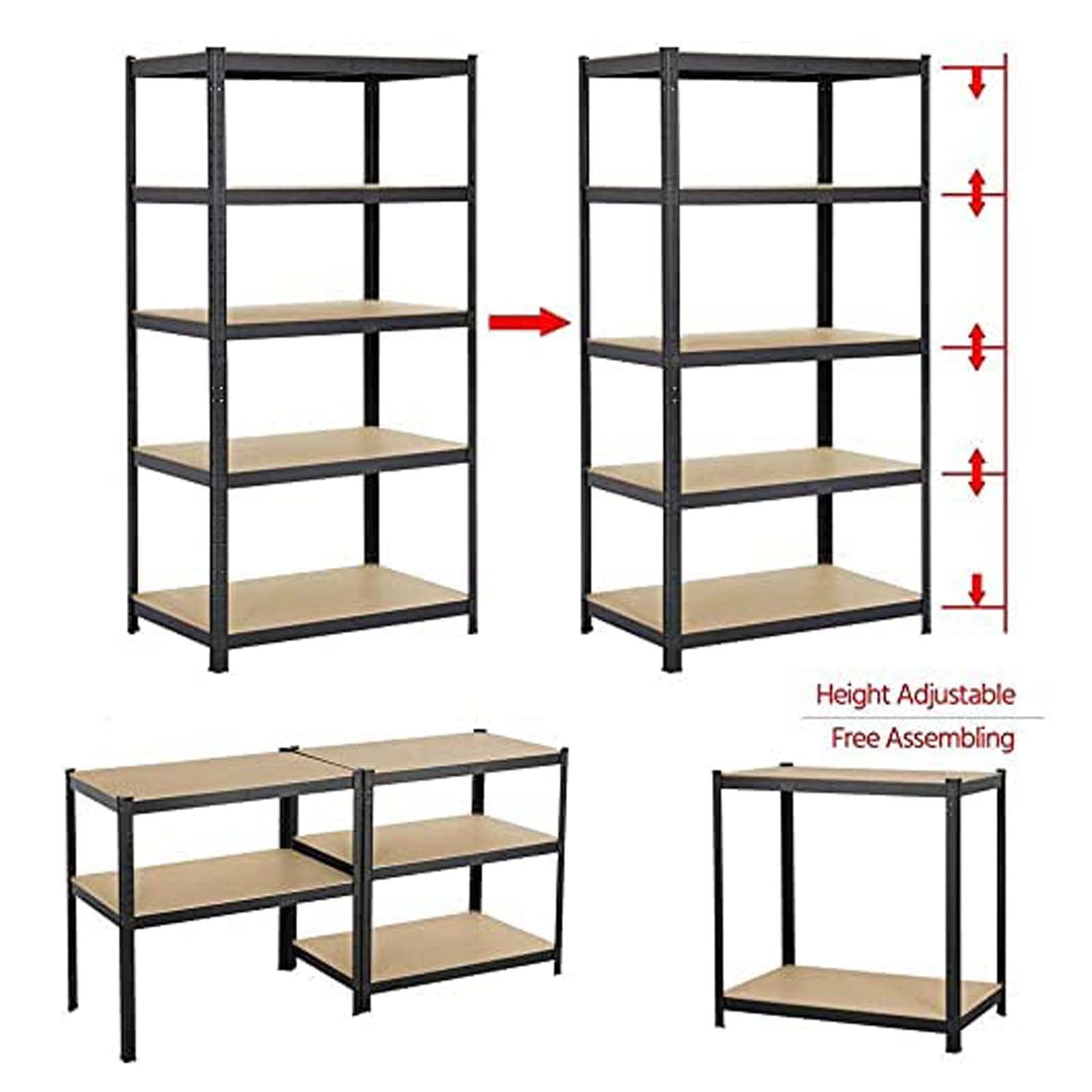 5-Tier Heavy Duty Metal Shelving Unit - Adjustable Garage Storage Rack, 40