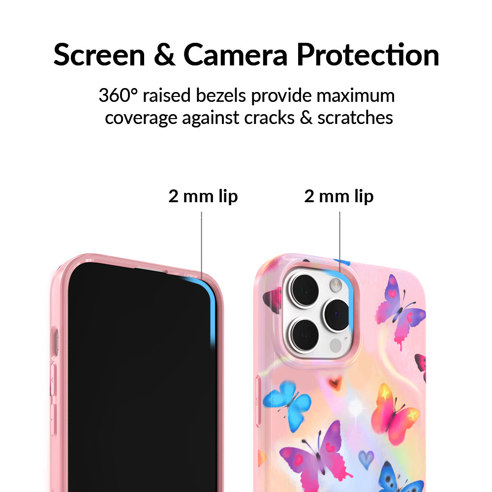 Aura Butterfly iPhone Case - Elegant Floral Design Protective Cover for iPhone 12/13/14/15 Pro Max - Perfect for Everyday Use, Travel & Special Occasions
