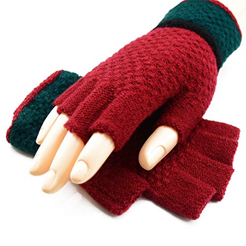LCM Winter Gloves Half Finger Knit Gloves - Touch Screen Compatible Warm Gloves for Men & Women - Fashionable Solid Color Gloves for Students - Perfect for Outdoor Activities, Commuting, and Cold Weather Protection