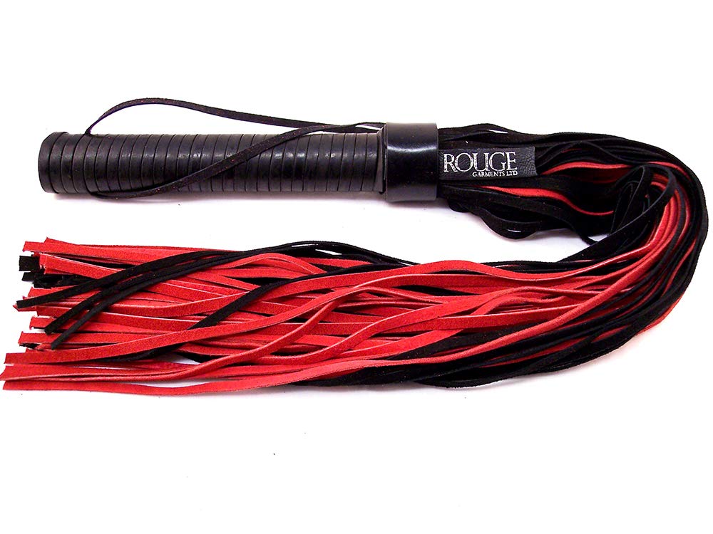 Black and Red Suede Flogger - BDSM Toy for Sensual Play, Spanking & Role Play - Perfect for Couples & Adult Play