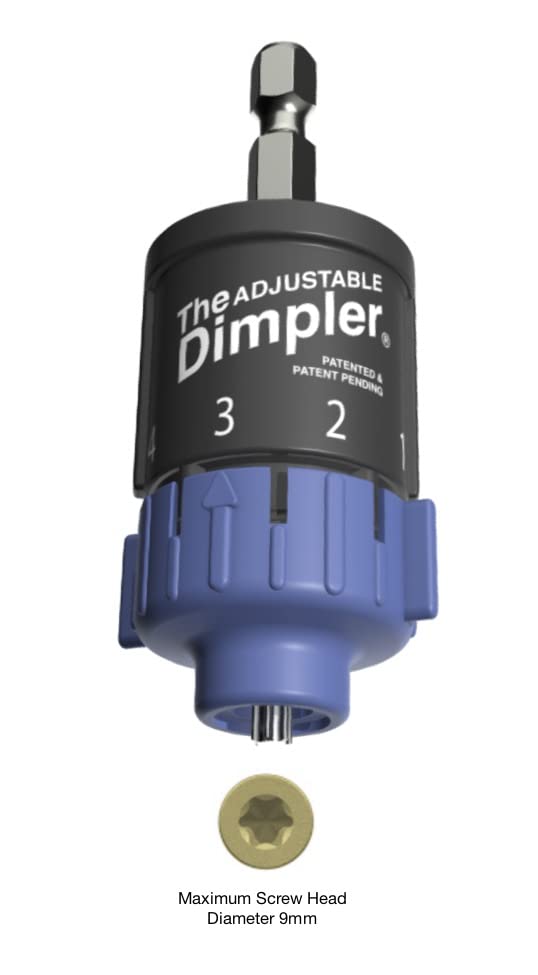 Adjustable DIMPLER® Drywall Bit - Magnetic Screw Holder for Electric & Impact Drills - Convert to Drywall & Deck Screw Gun - Ideal for Home Renovation & Construction Projects