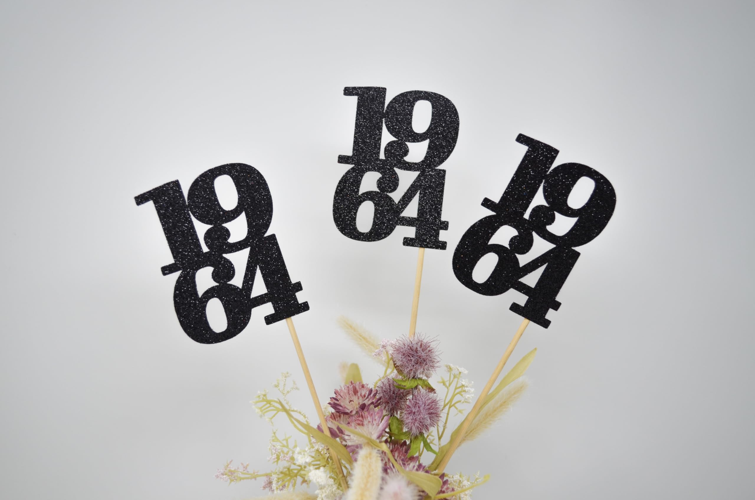1964 High School Reunion Table Centerpieces - 60th Anniversary Glitter Cardstock Cutouts for Class of 1964 - Perfect for Reunion Party Decorations, Table Toppers, and Memorable Photo Backdrops