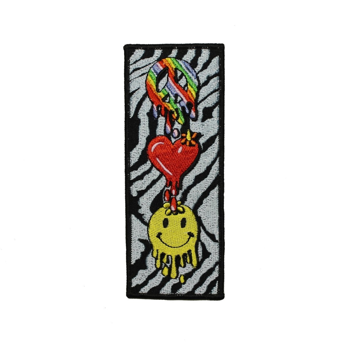 Peace Love Happiness Embroidered Iron-On Patch - Hippie Smile Badge for Jackets, Bags & DIY Crafts | Boho Style Accessories for Festival Outfits & Denim Customization