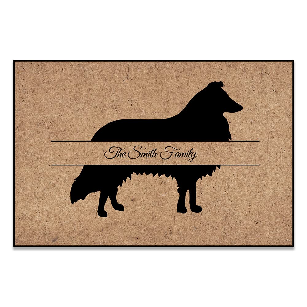 Custom Border Collie Personalized Doormat with Non-Slip Backing - 24