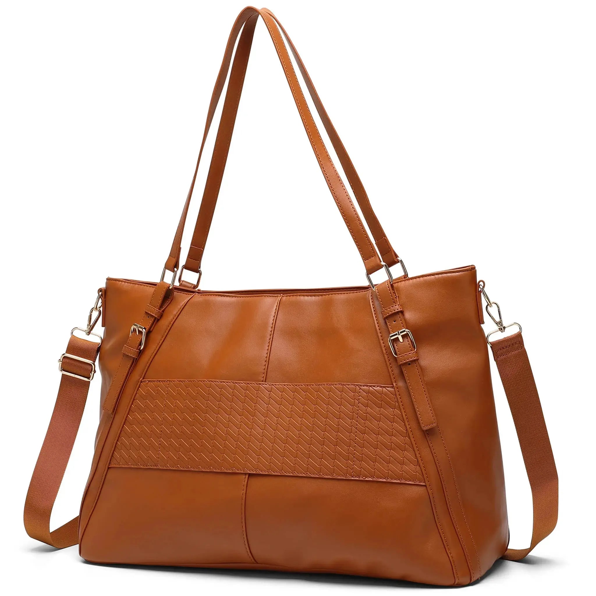 Leisure Luxe 33L Vegan Leather Weekender Tote Bag - Stylish Spacious Travel Duffel for Women & Men - Perfect for Weekend Getaways, Gym, Work & Overnight Trips