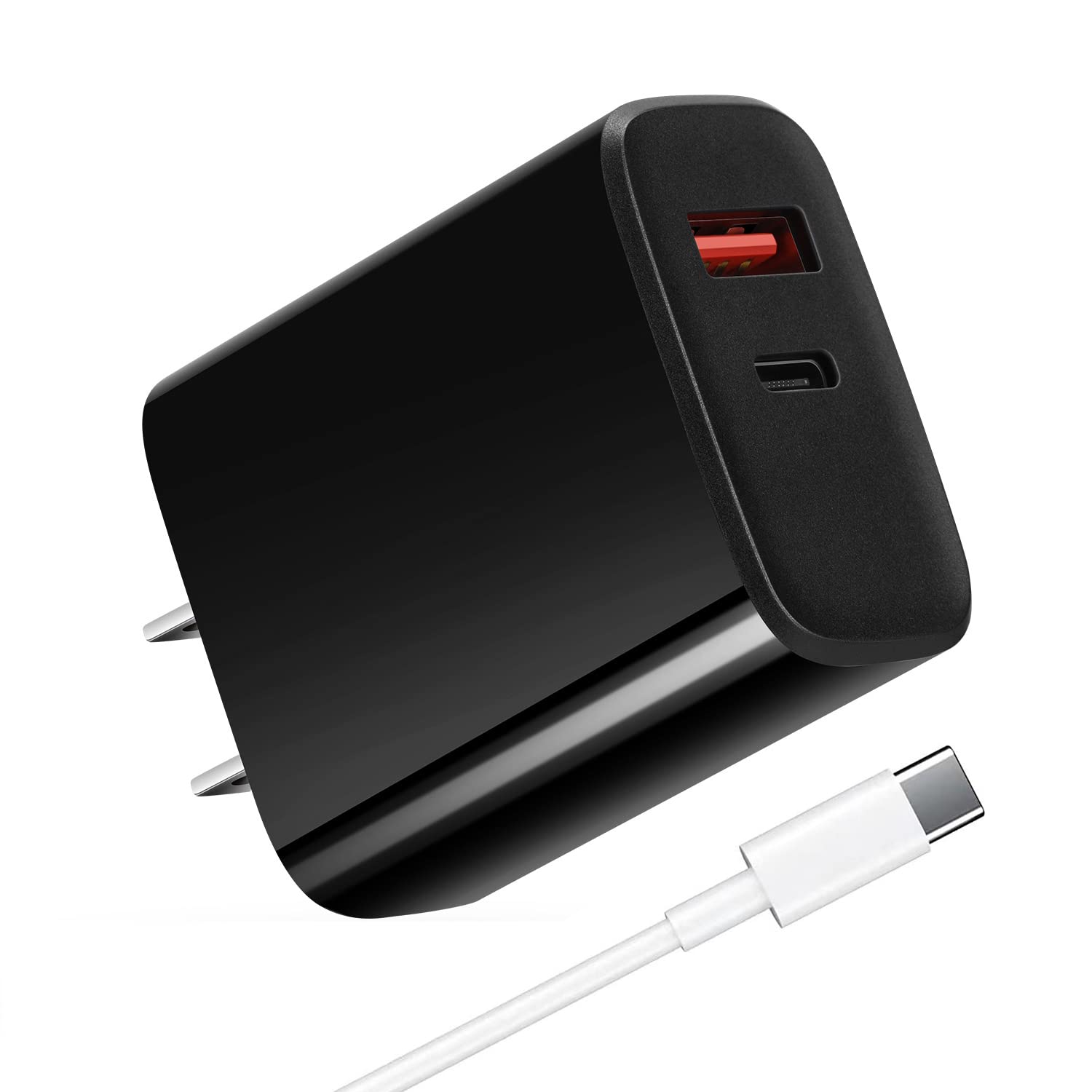 20W USB C Wall Charger Fast Charging Block - Type C Power Adapter Compatible with iPhone 14/13/12/11/X/SE3 & More | Quick Charge for Home, Office & Travel (Black)