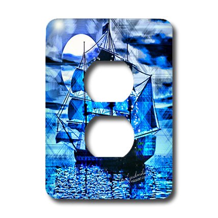 3D Rose Ship Design 2 Plug Outlet Cover - Child Proof Electrical Safety, Nautical Decor for Nursery, Kids Room & Home (lsp_4474_6)