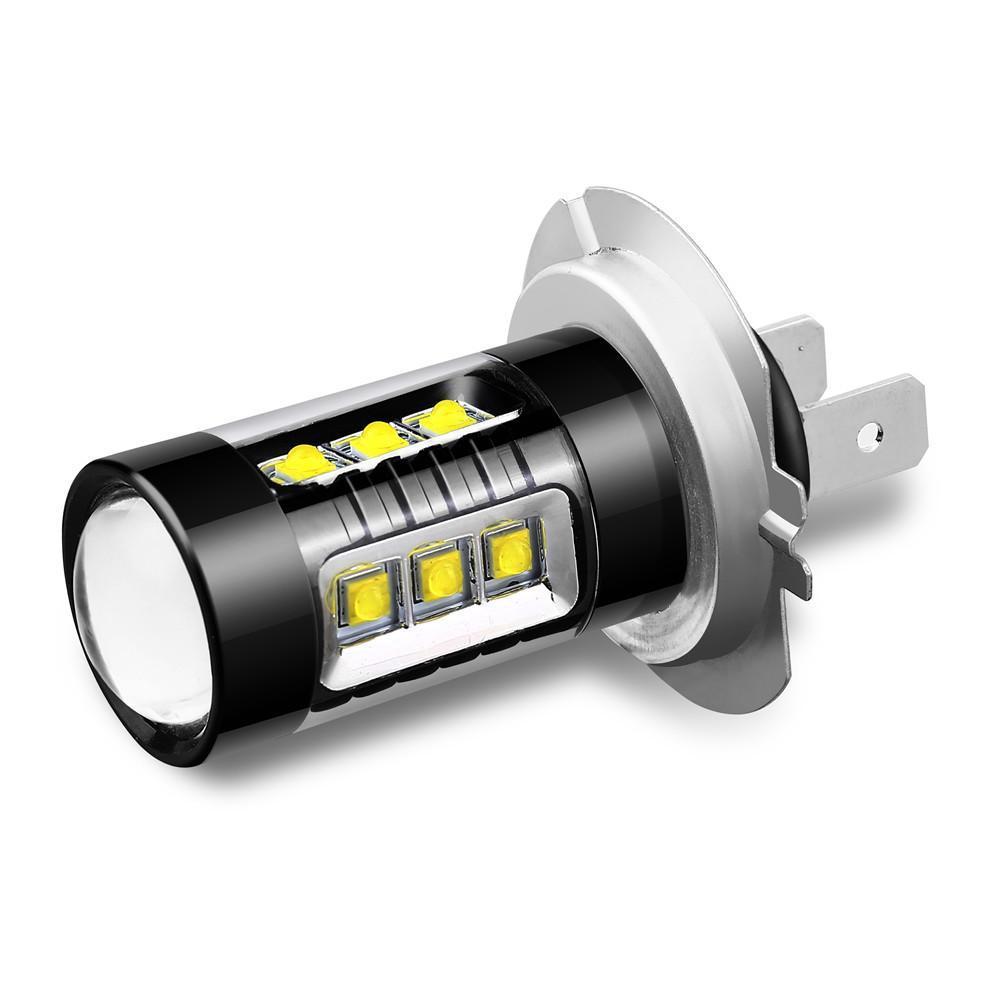 High Power 80W H7 LED Bulbs - Cree DRL Daytime Running Lights & Fog Lights - 6000K Cool White - Perfect for Cars, Trucks, SUVs & Motorcycles