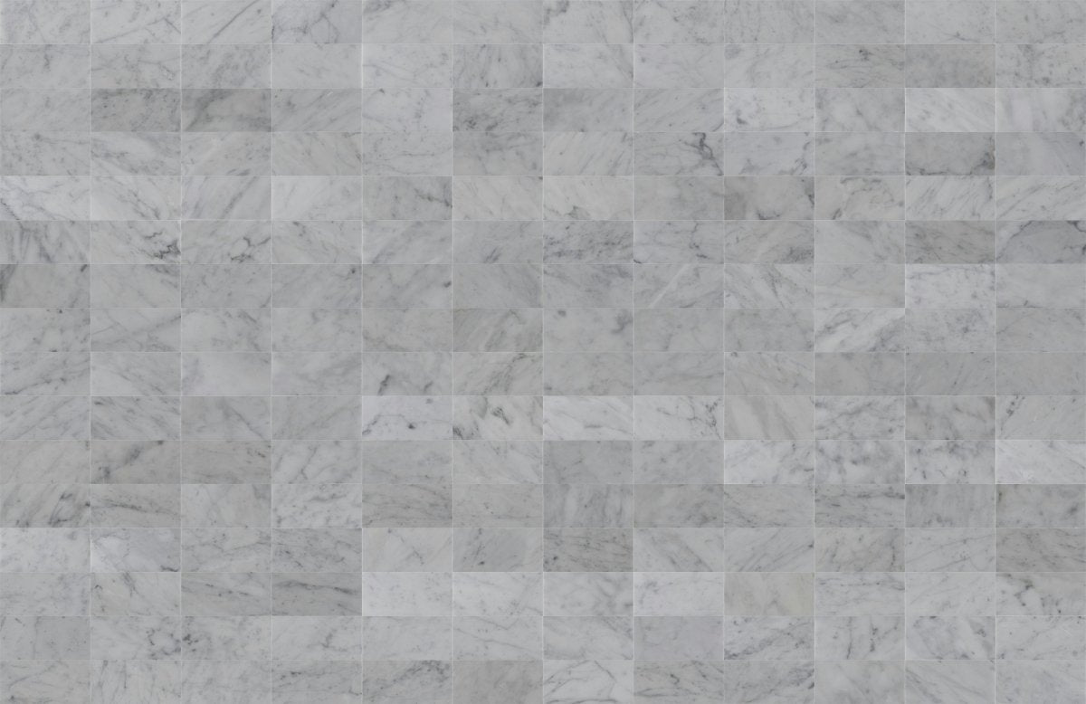 3 X 6 Inch Bianco Carrara White Honed Marble Tile - Premium Wall & Floor Tile for Bathroom, Kitchen Backsplash, and Shower Surround