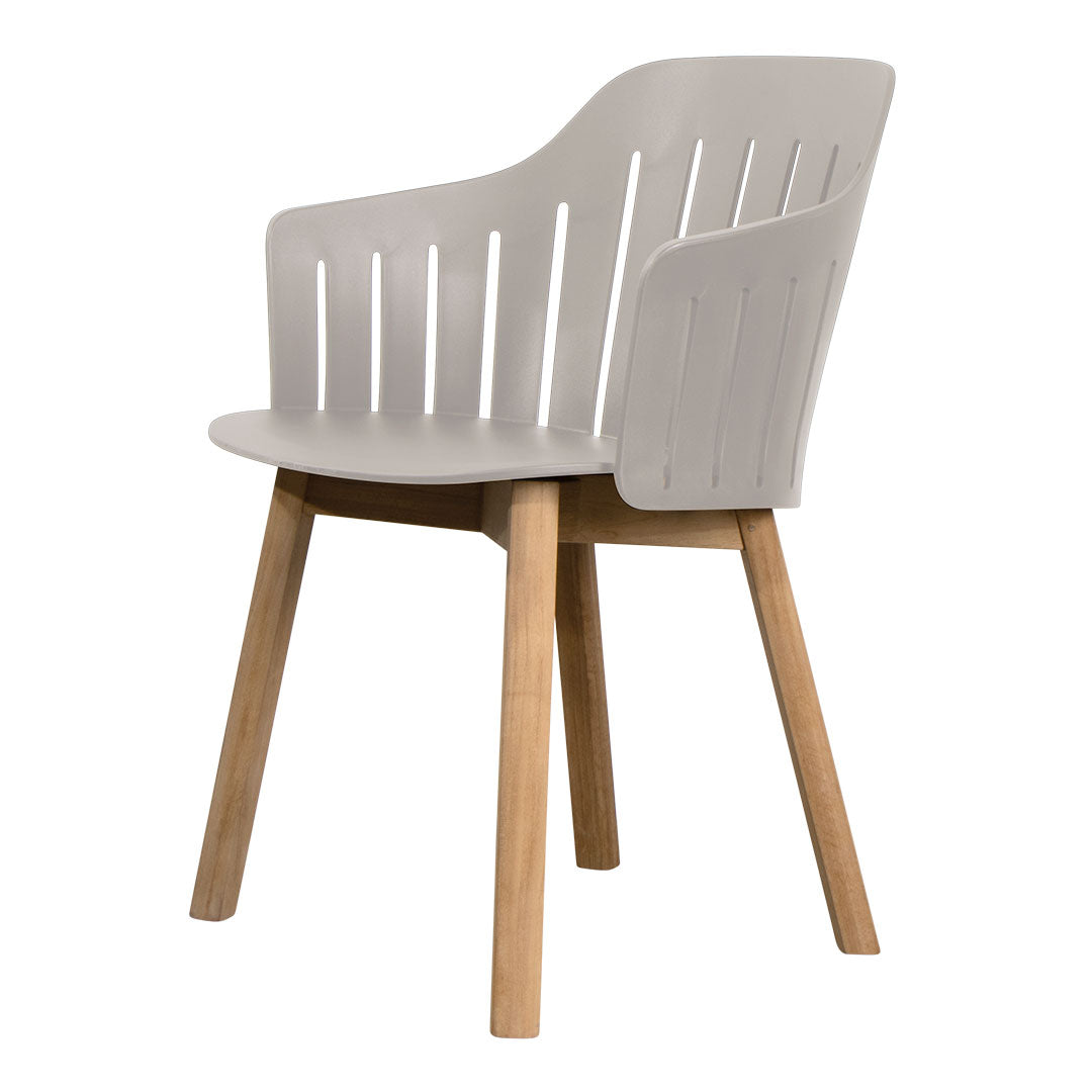 Premium Outdoor Patio Chair with Wood Base & Comfortable Back/Seat Cushion - Perfect for Garden, Deck, Poolside Relaxation and Backyard Lounging