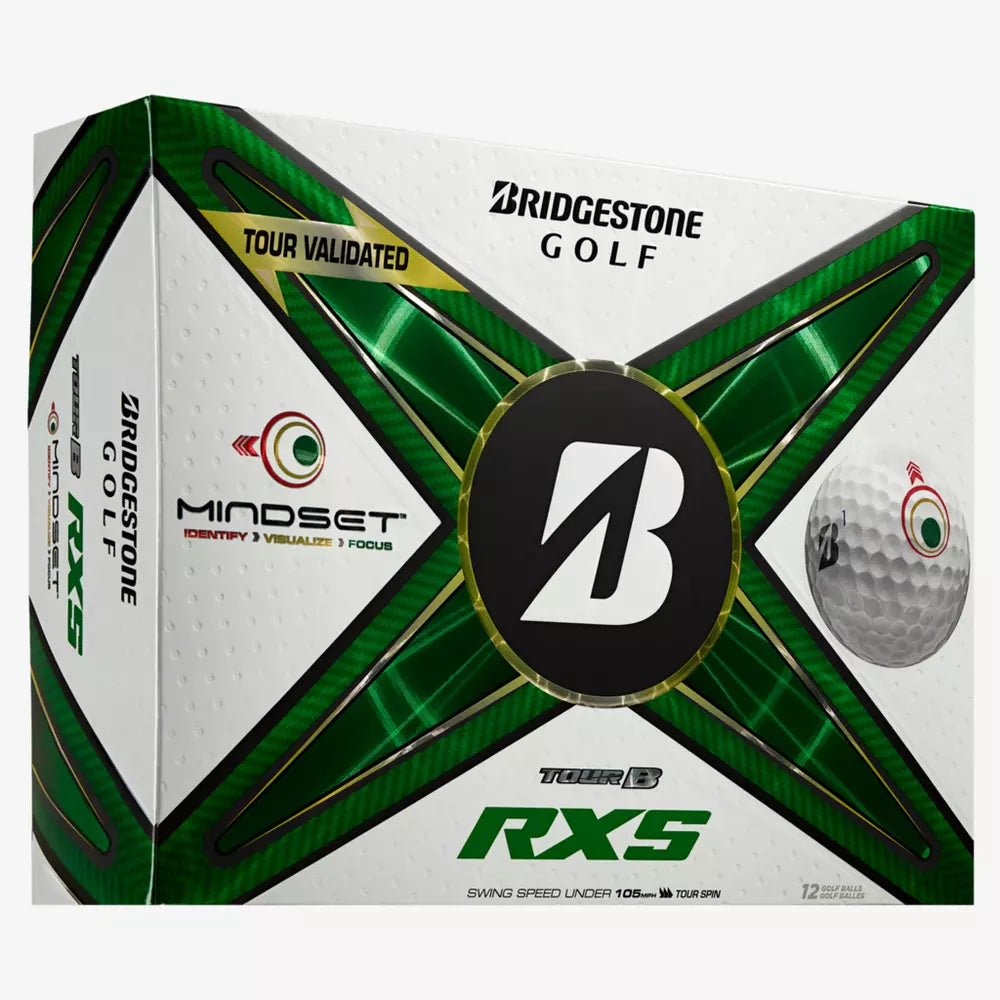Bridgestone Tour B RXS MindSet 2024 Golf Balls - Premium Performance Golf Balls for Low Spin & Soft Feel - Perfect for Tournament Play & Practice Sessions