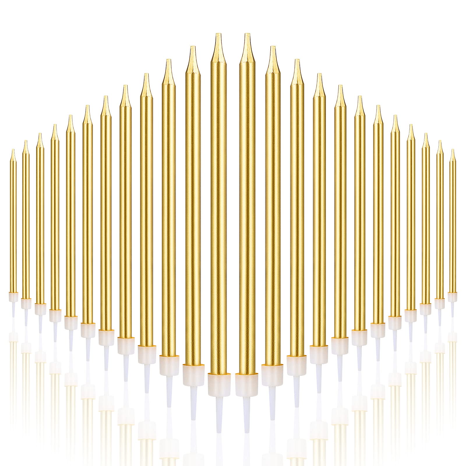 Golden Birthday Candles 24-Pack - 5.1