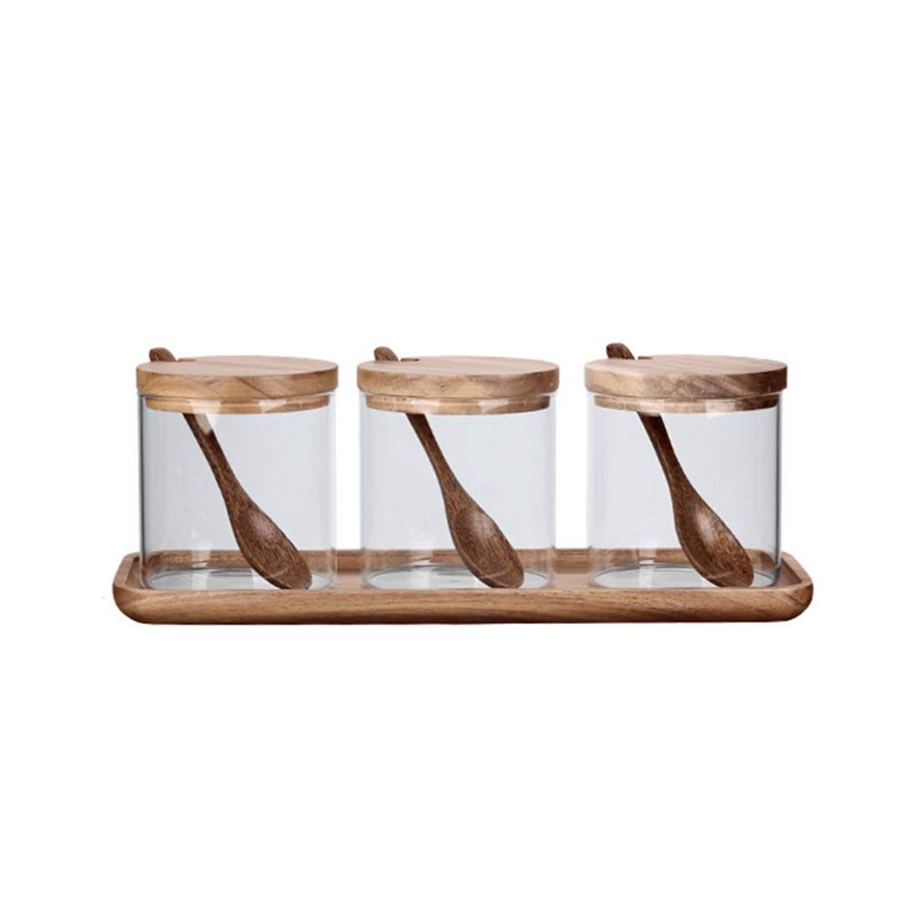 Premium Glass Spice Jars with Wooden Lids & Spoon - 12-Piece Set for Kitchen Seasoning Storage | Ideal for Organizing Salt, Sugar, Coffee, Tea & Spices | Perfect for Home Cooking, Baking & Pantry Organization