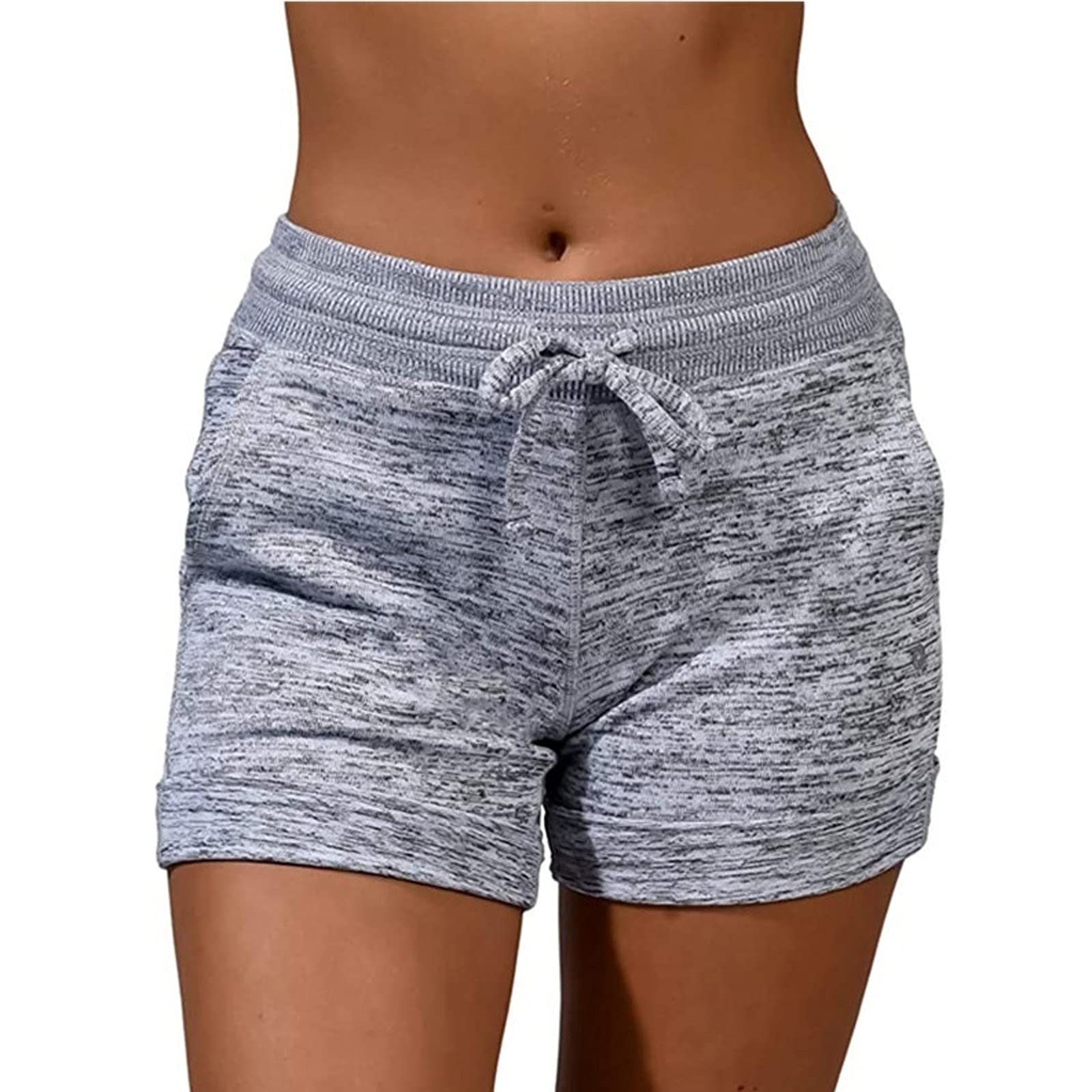 Women's Bermuda Jean Shorts - Summer Striped Cotton Linen High Rise Athletic Shorts with Pockets | Soft & Comfortable for Casual Wear, Beach, Gym & Outdoor Activities