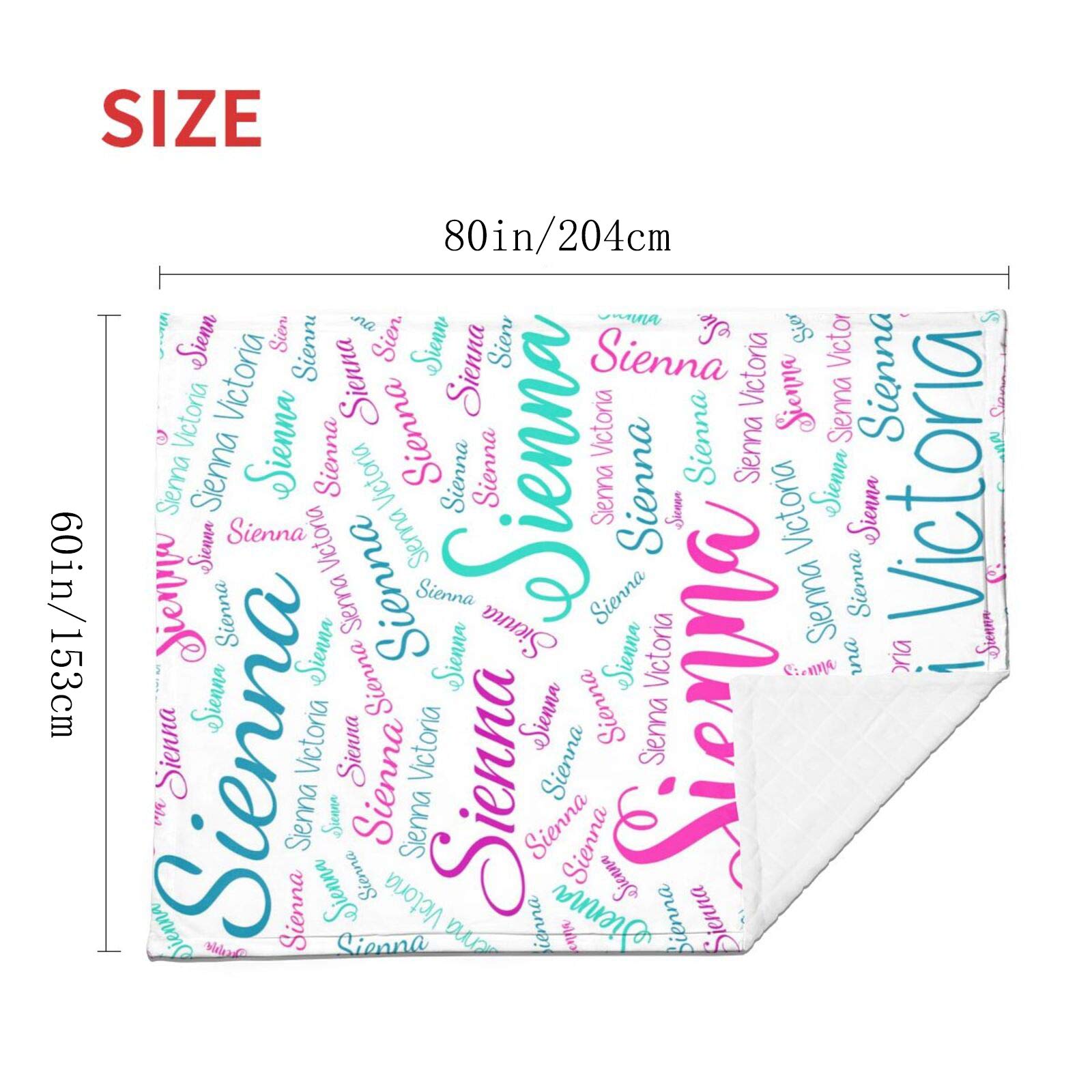 Personalized Custom Baby Girl Blankets with Name - 60x80 Inch Soft Fleece Blanket for Newborns, Infants & Toddlers - Perfect for Nursery, Stroller, Crib & Photo Shoots